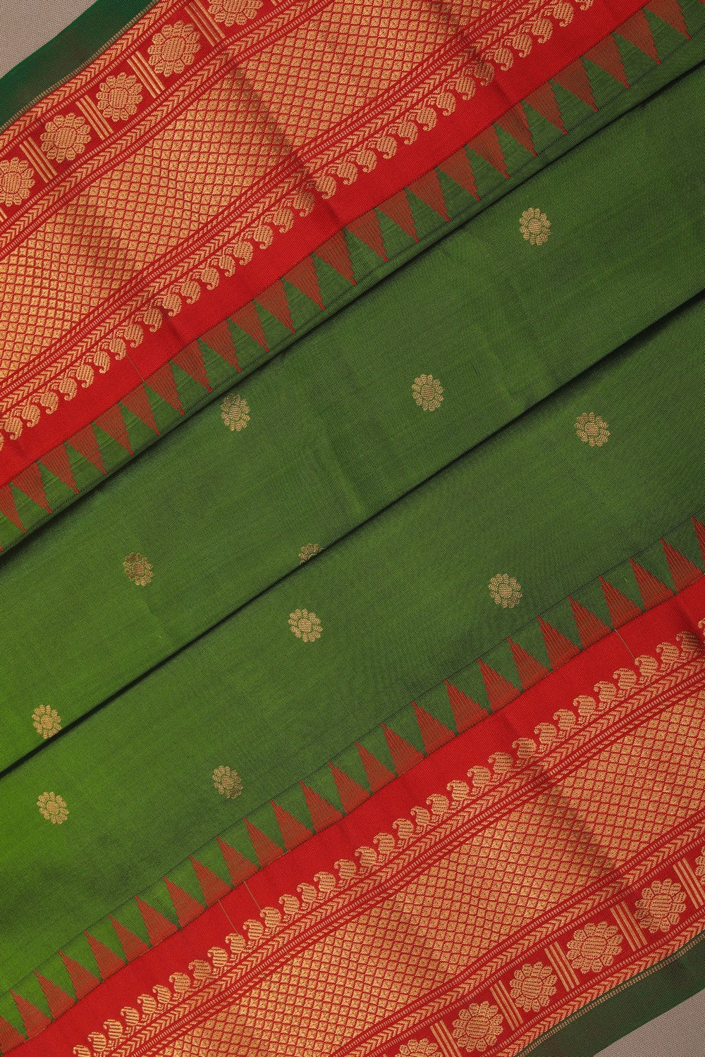 Image of Gadwal Silk Green Saree