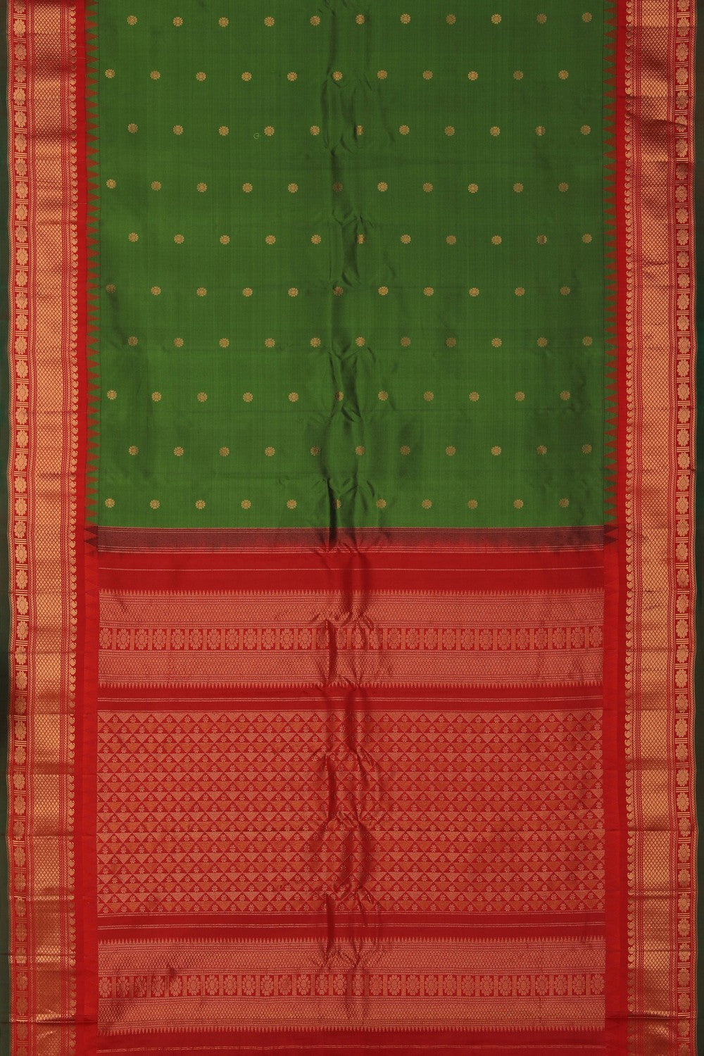 Image of Gadwal Silk Green Saree