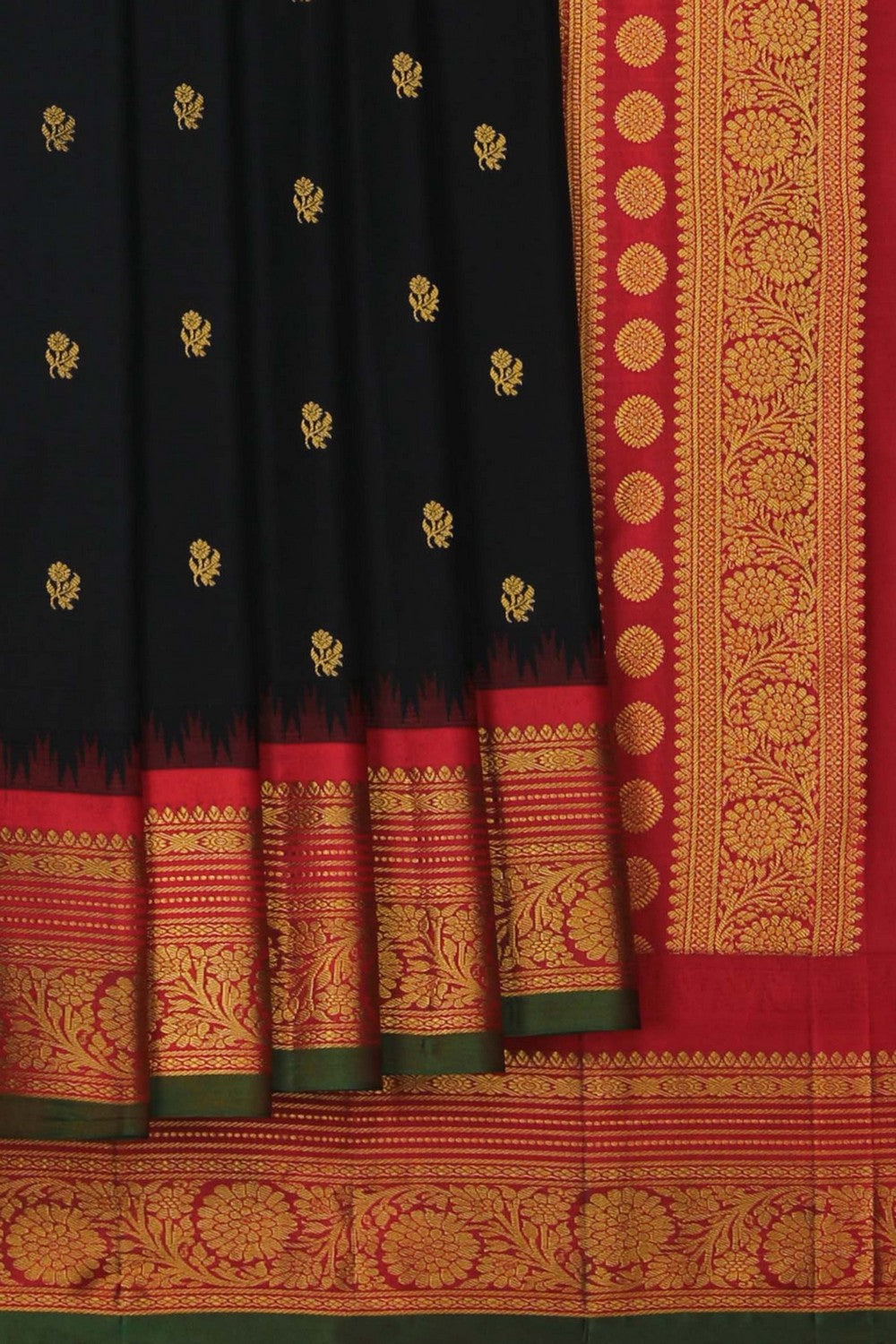 Image of Gadwal Silk Black Saree