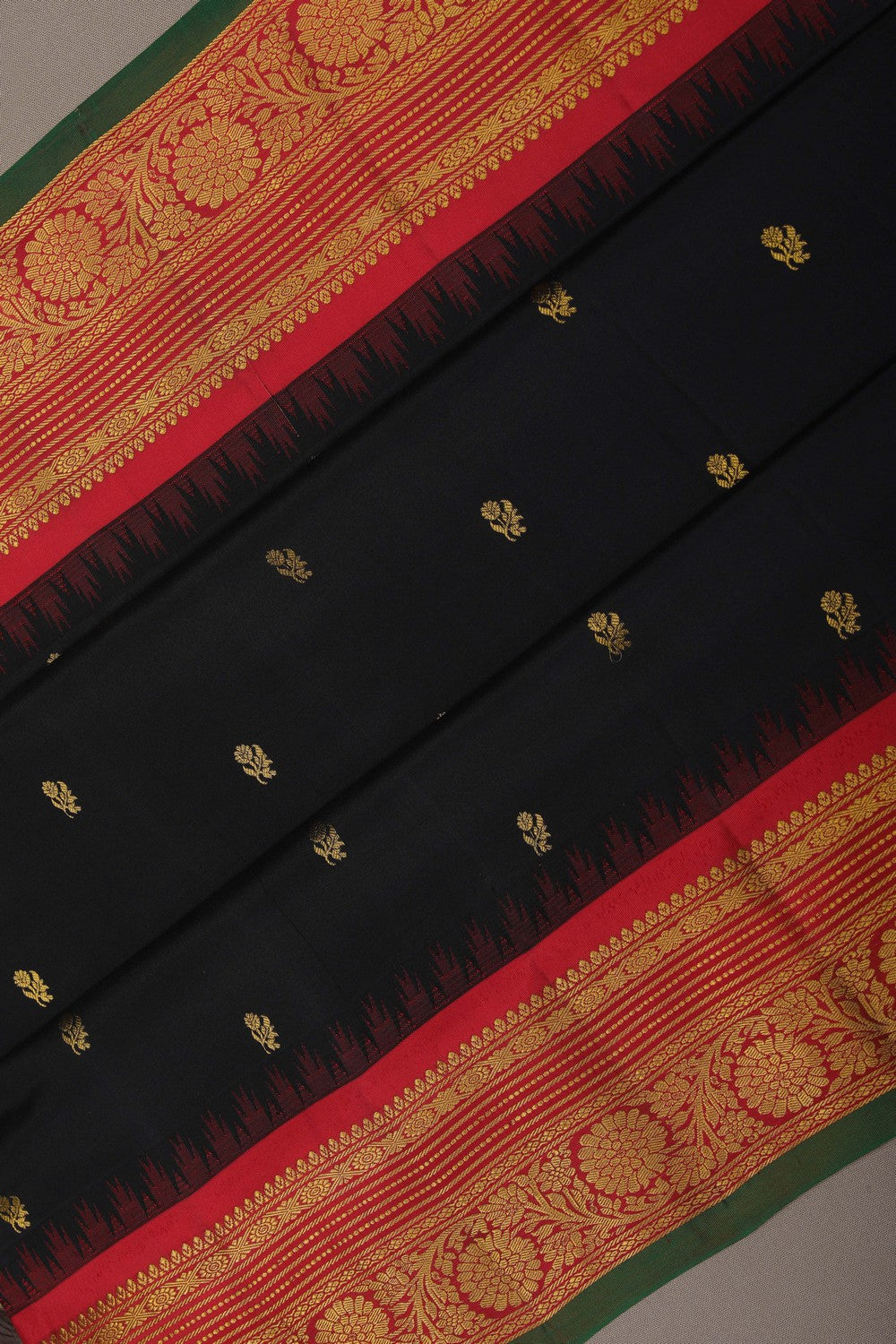 Image of Gadwal Silk Black Saree