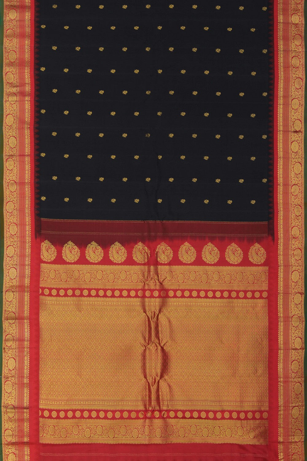 Image of Gadwal Silk Black Saree