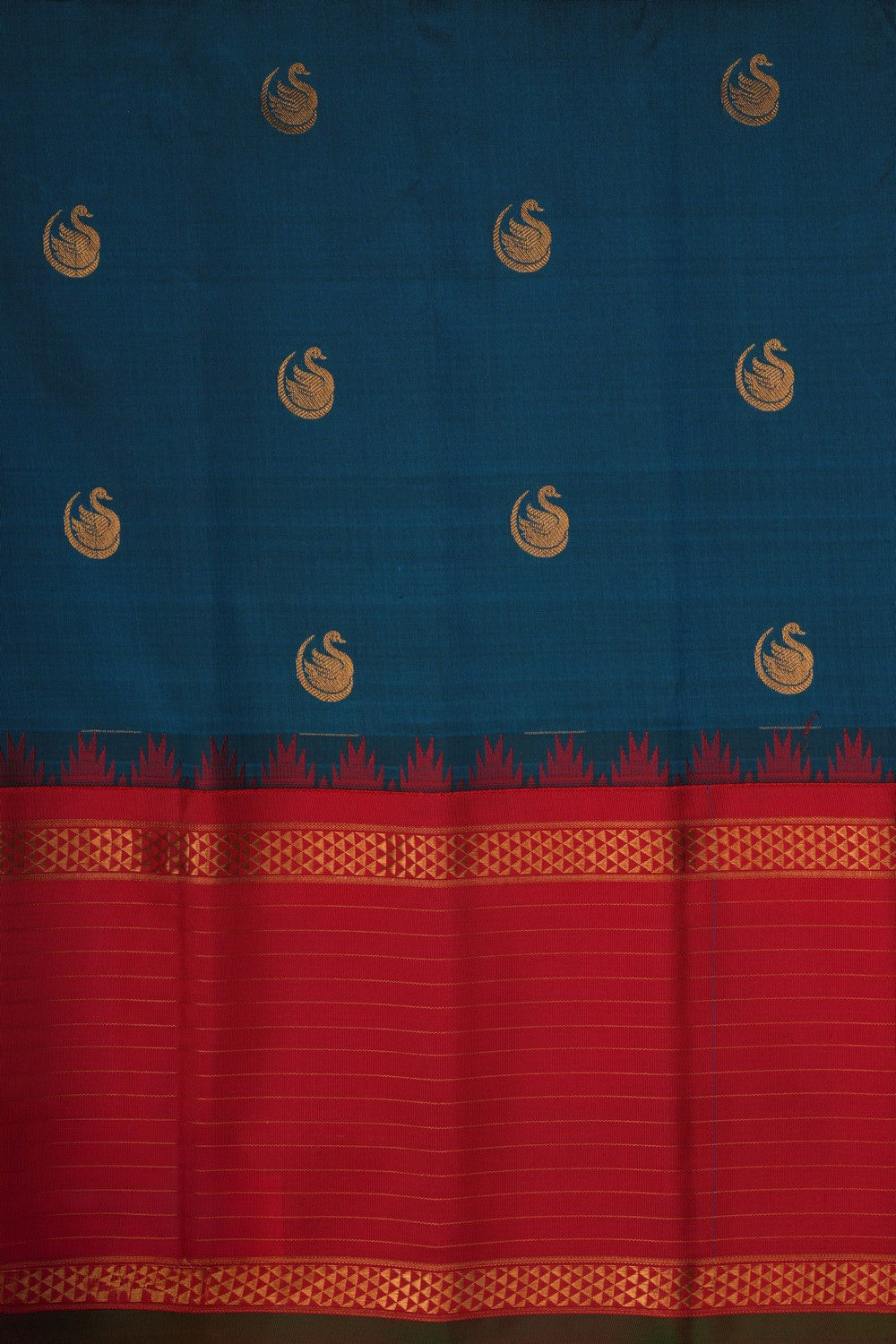 Image of Gadwal Silk Blue Saree