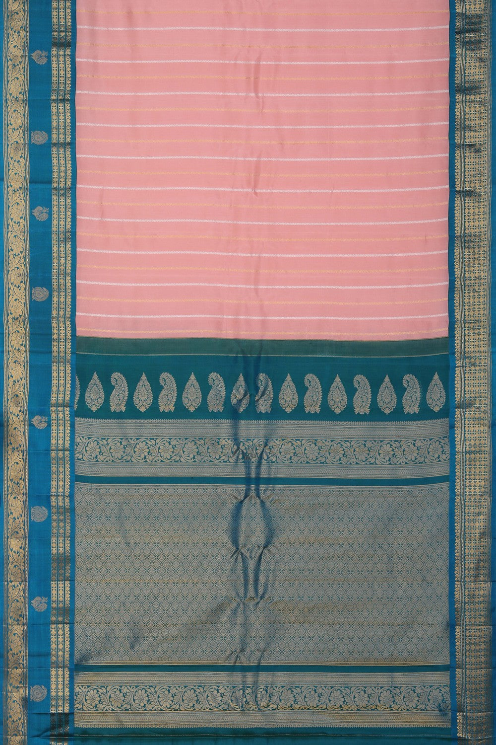 Image of Gadwal Silk Luxurious Pink Saree