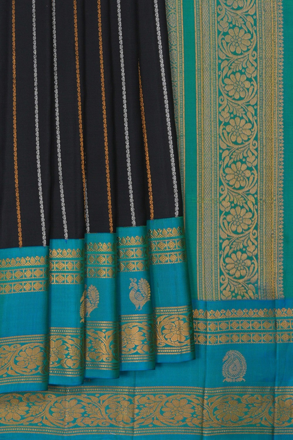 Image of Gadwal Silk Luxurious Black Saree