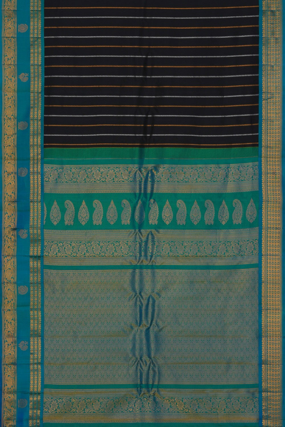 Image of Gadwal Silk Luxurious Black Saree