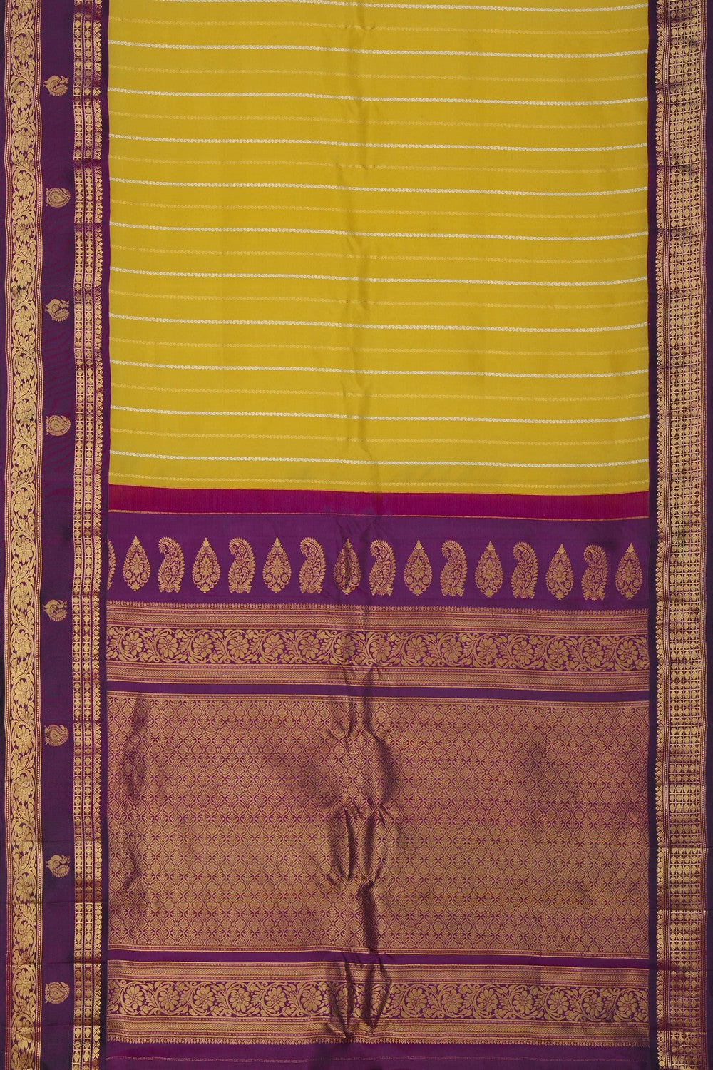 Image of Gadwal Silk Luxurious Yellow Saree