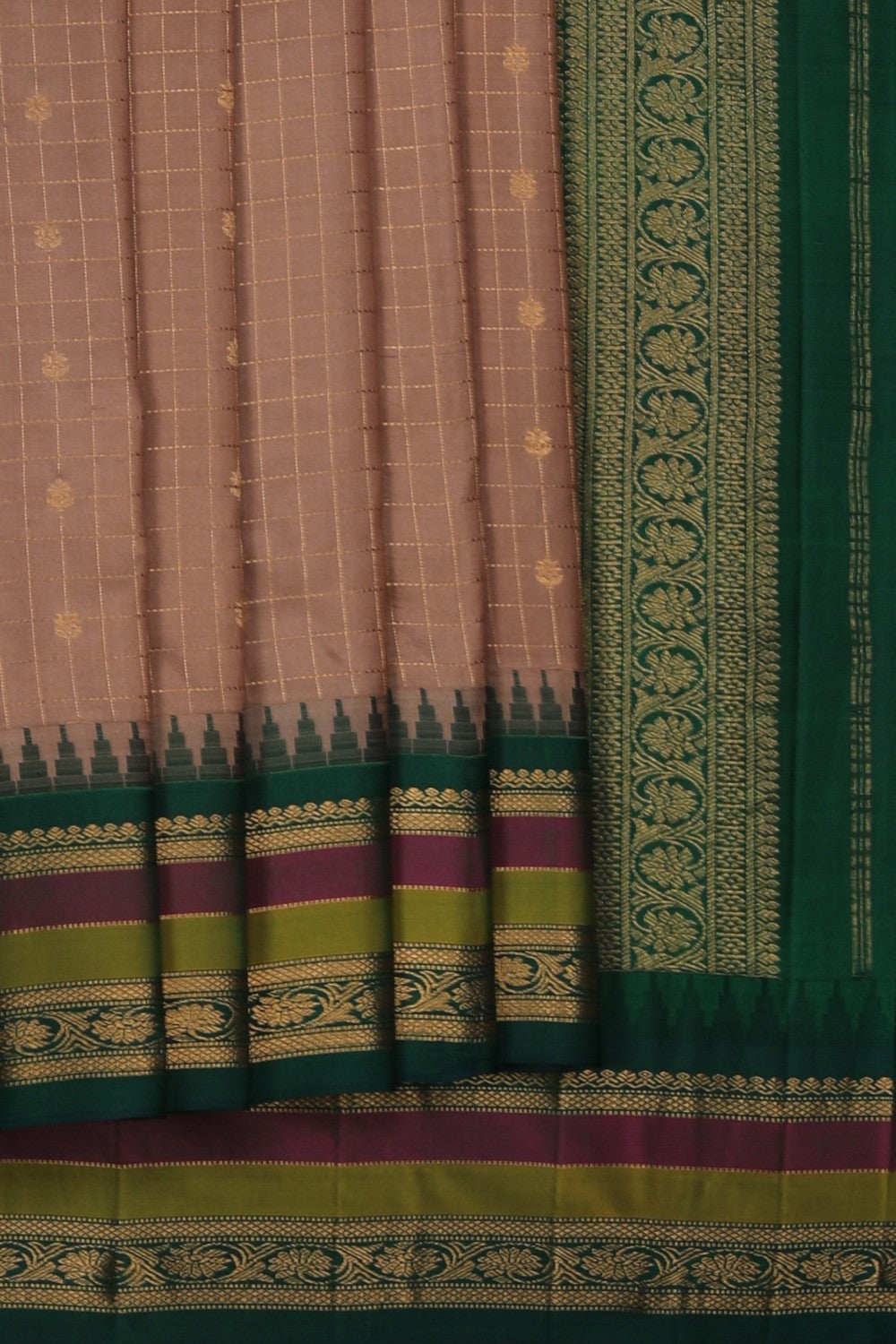 Image of Gadwal Silk Beige Saree