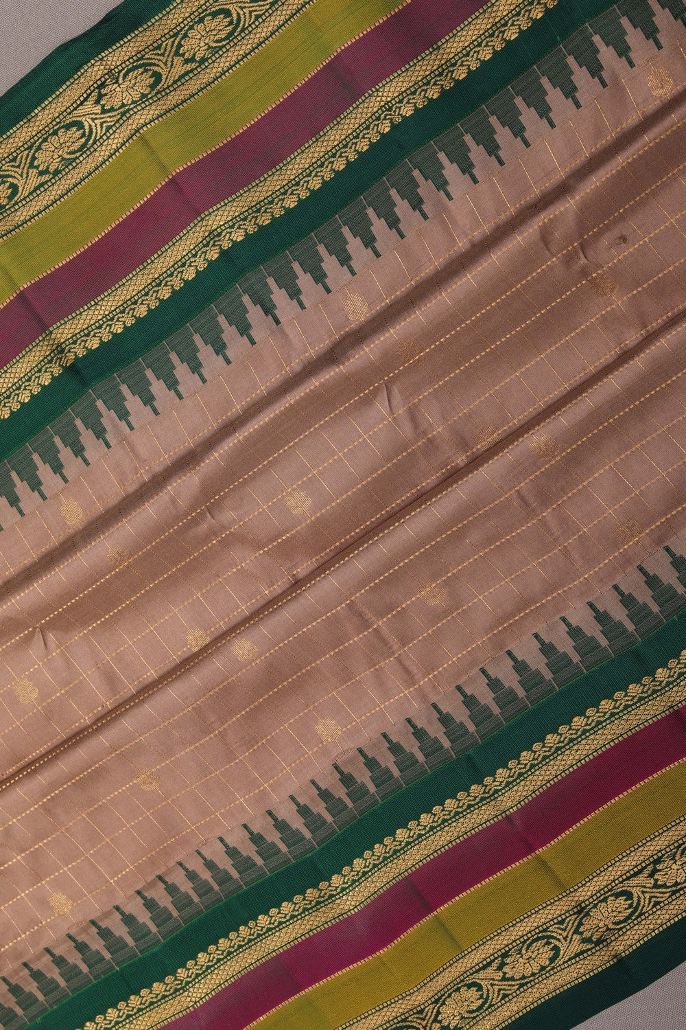 Image of Gadwal Silk Beige Saree