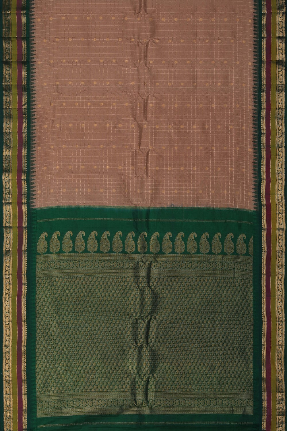 Image of Gadwal Silk Beige Saree