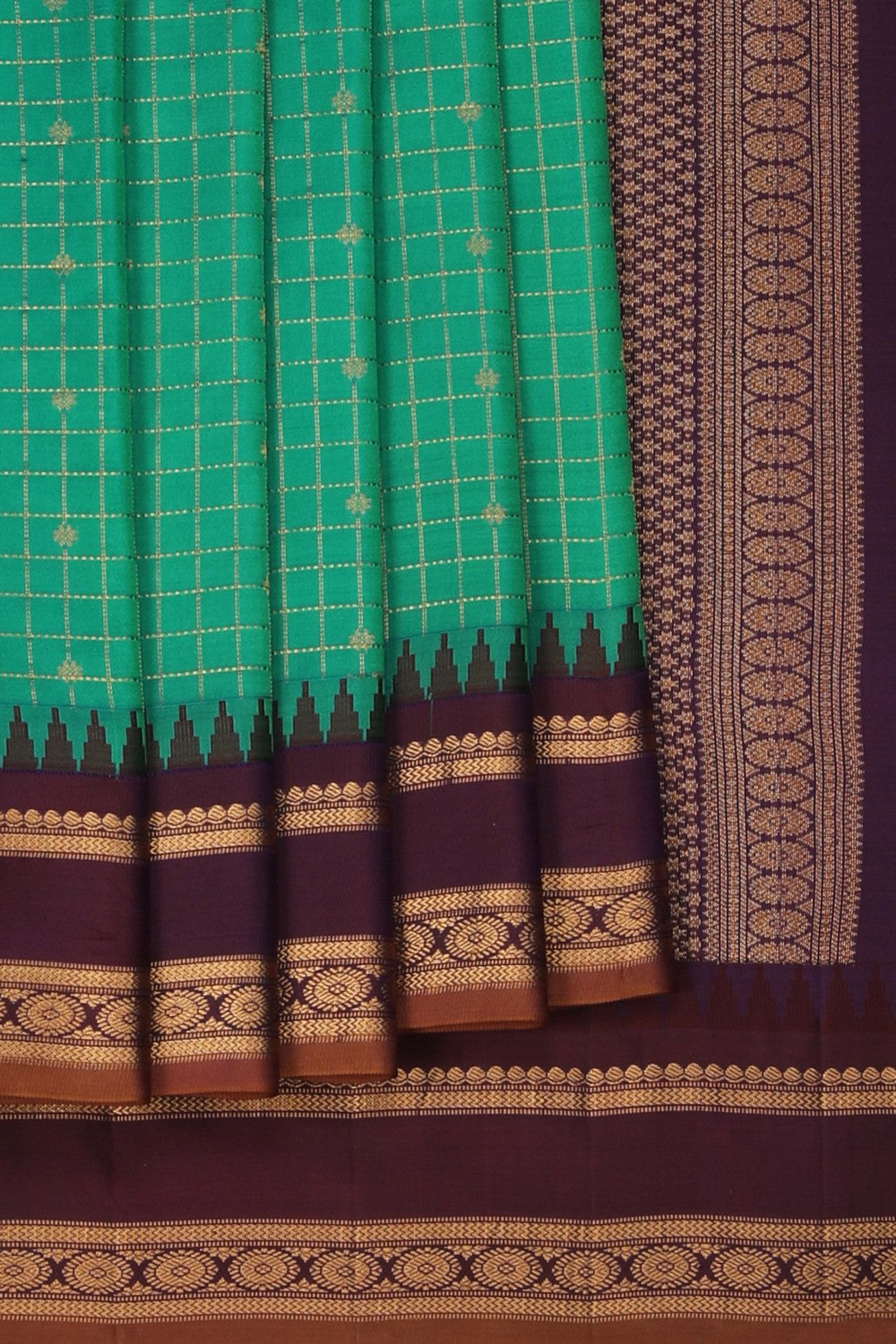 Image of Gadwal Silk Green Saree
