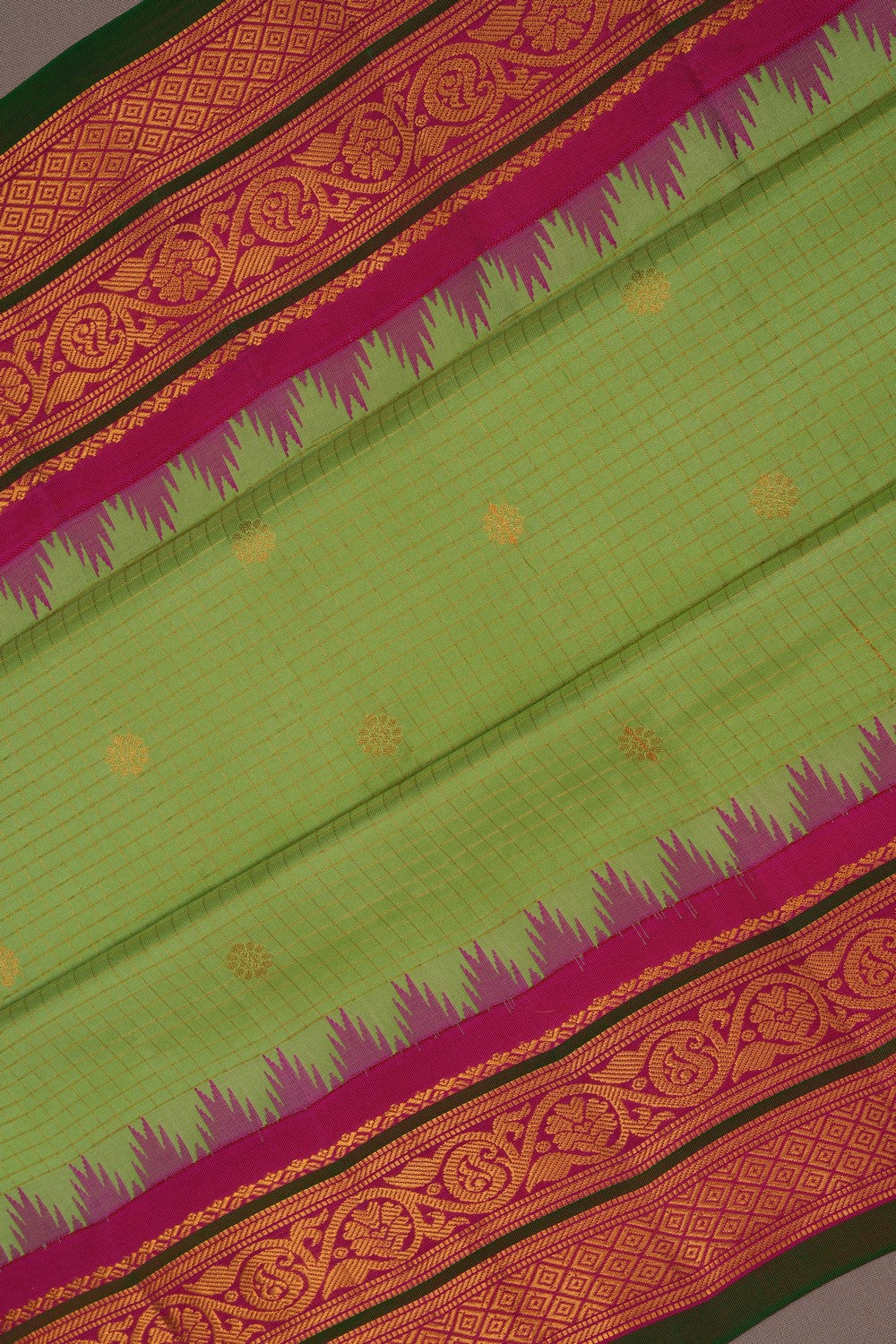 Image of Gadwal Silk Mint-Green Saree