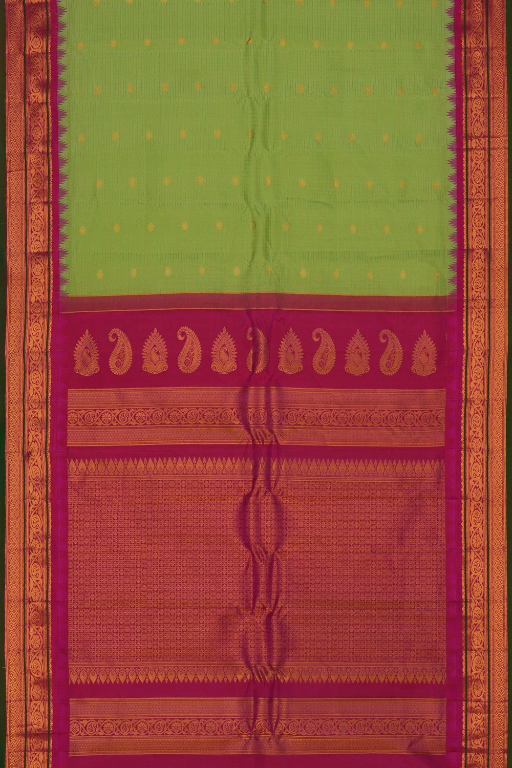 Image of Gadwal Silk Mint-Green Saree