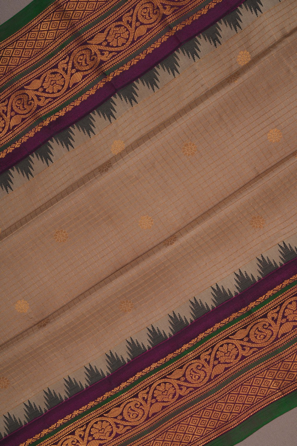 Image of Gadwal Silk Beige Saree