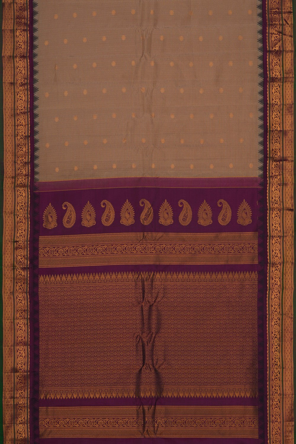 Image of Gadwal Silk Beige Saree