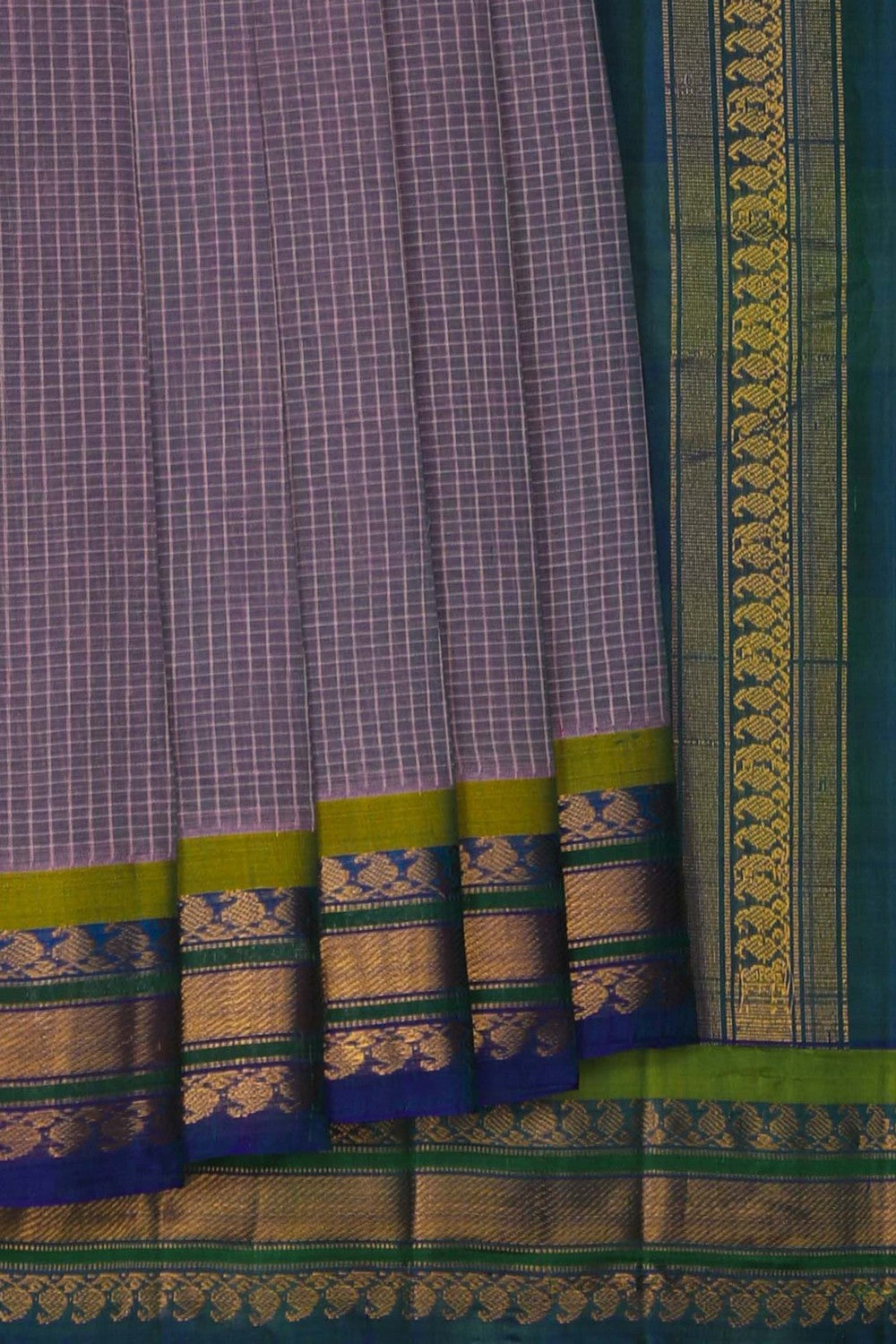 Image of Gadwal Cotton Purple Saree