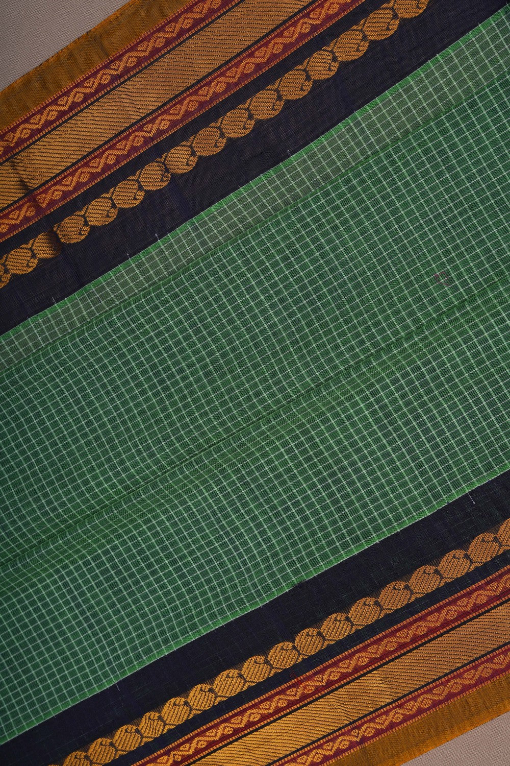 Image of Gadwal Cotton Green Saree