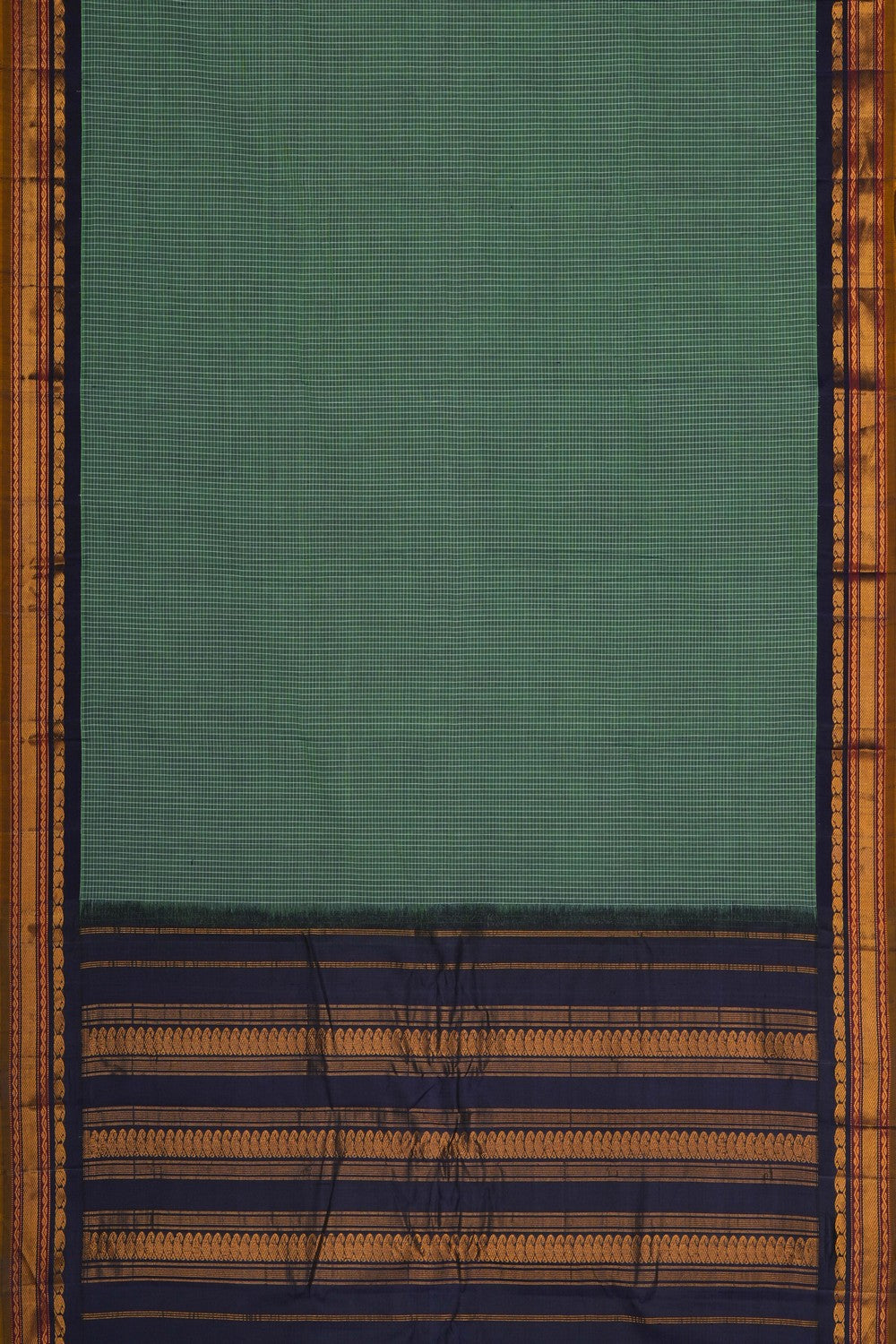 Image of Gadwal Cotton Green Saree