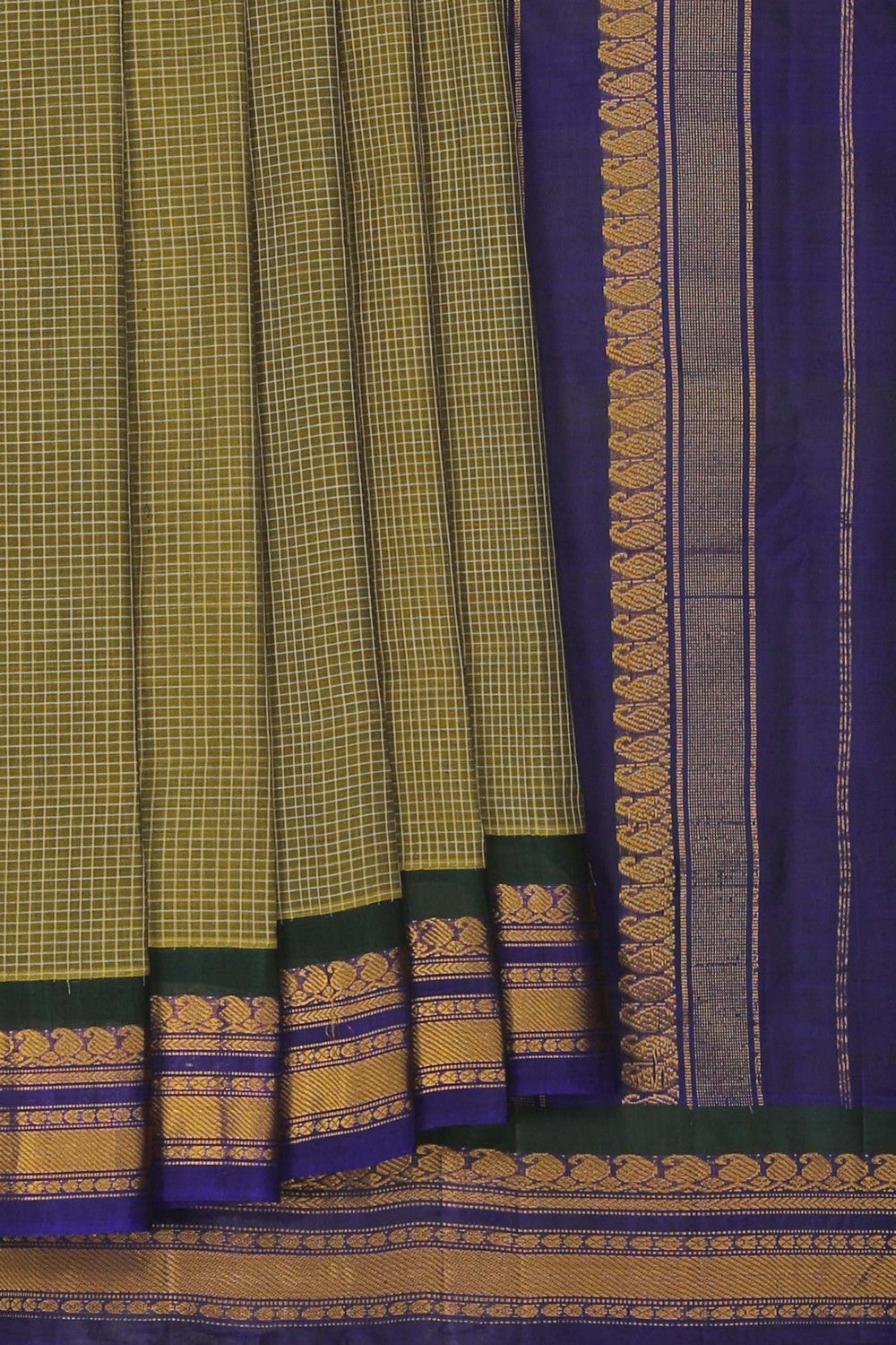 Image of Gadwal Cotton Green Saree