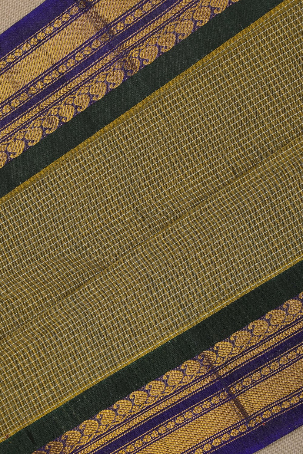 Image of Gadwal Cotton Green Saree