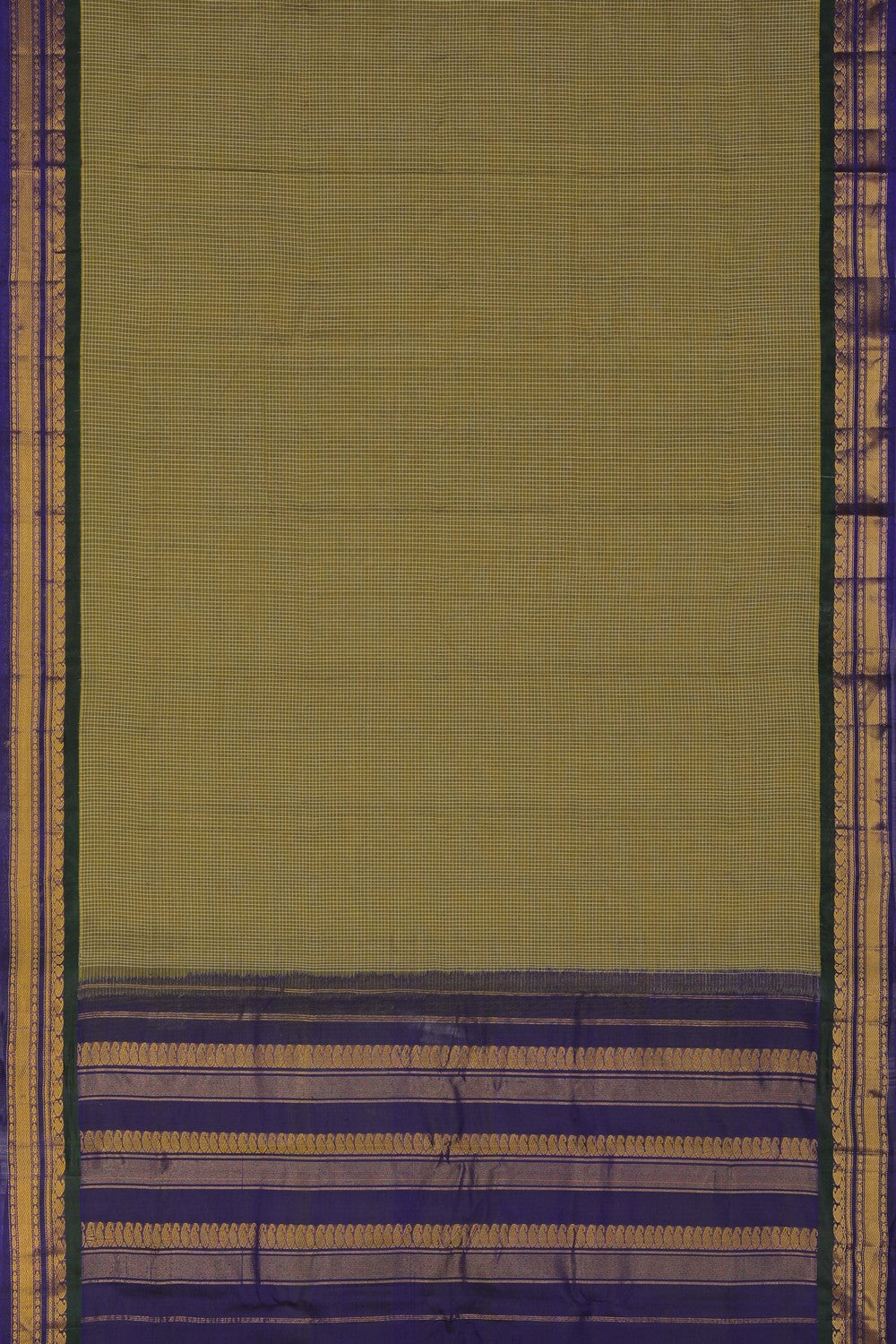 Image of Gadwal Cotton Green Saree