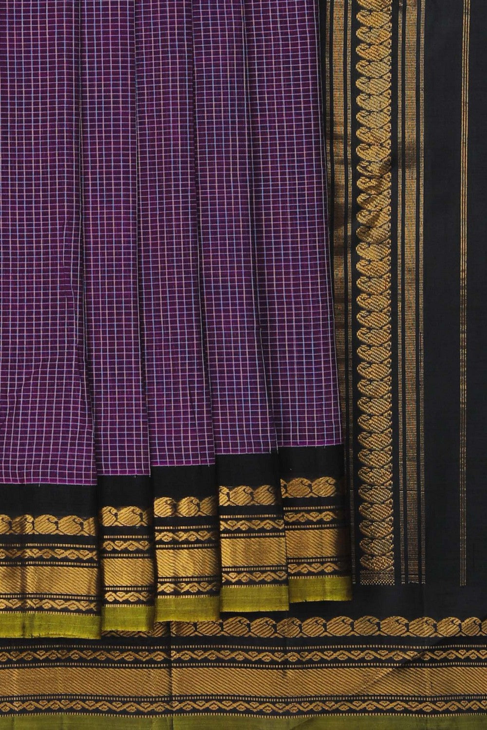 Image of Gadwal Cotton Purple Saree