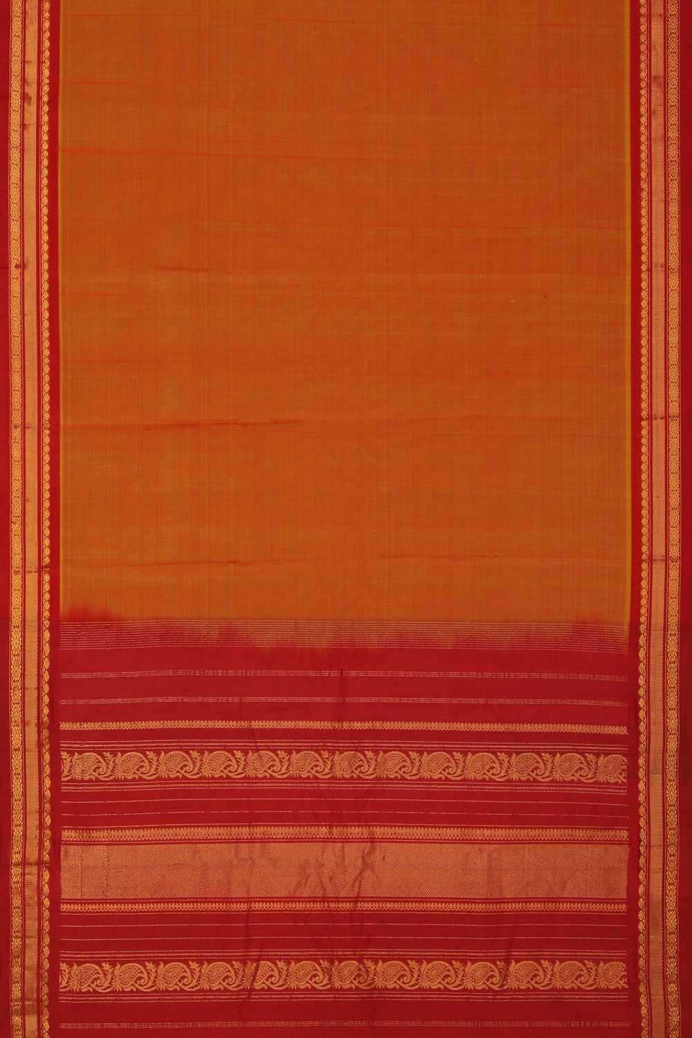 Image of Gadwal Cotton Orange Saree