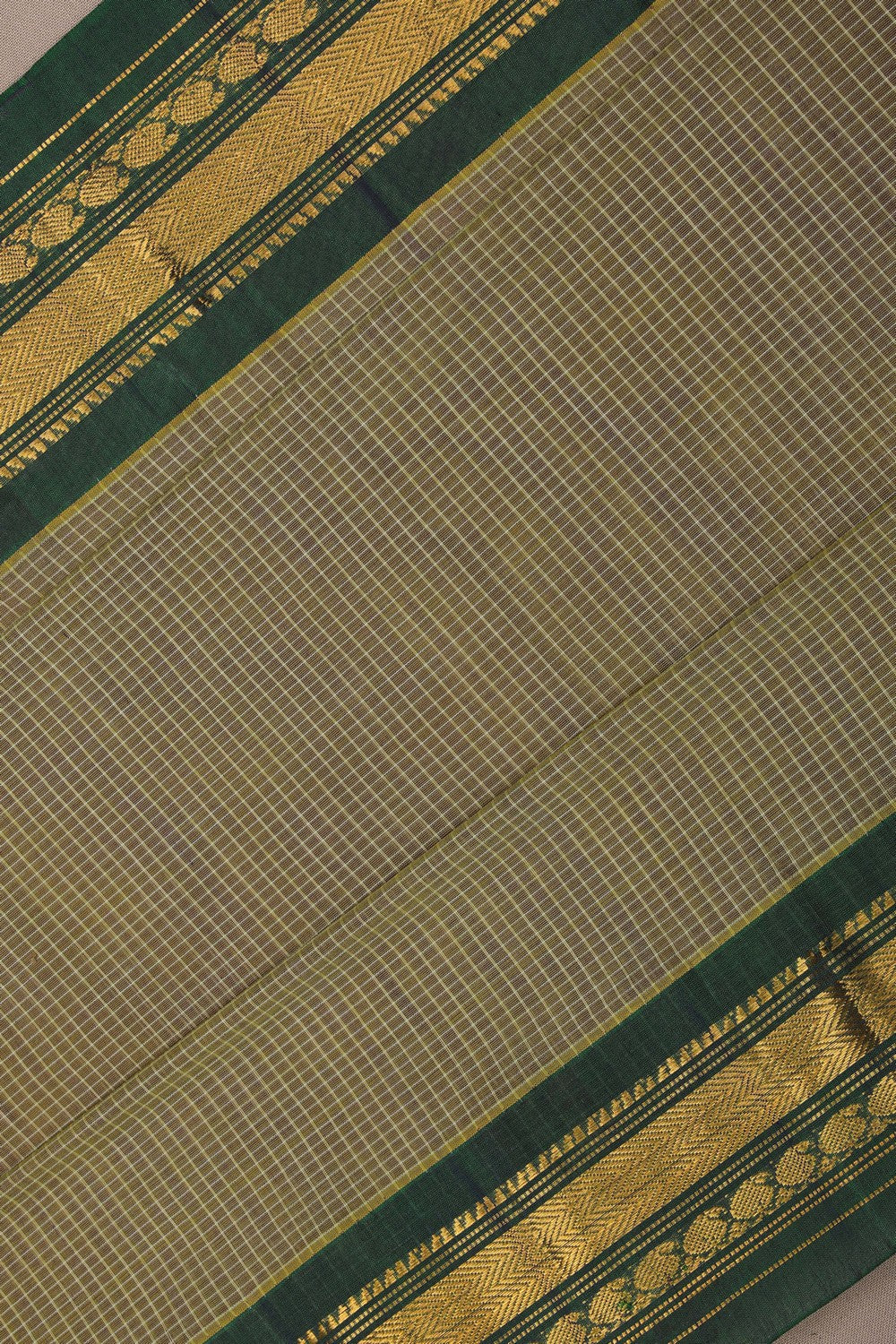 Image of Gadwal Cotton Green Saree