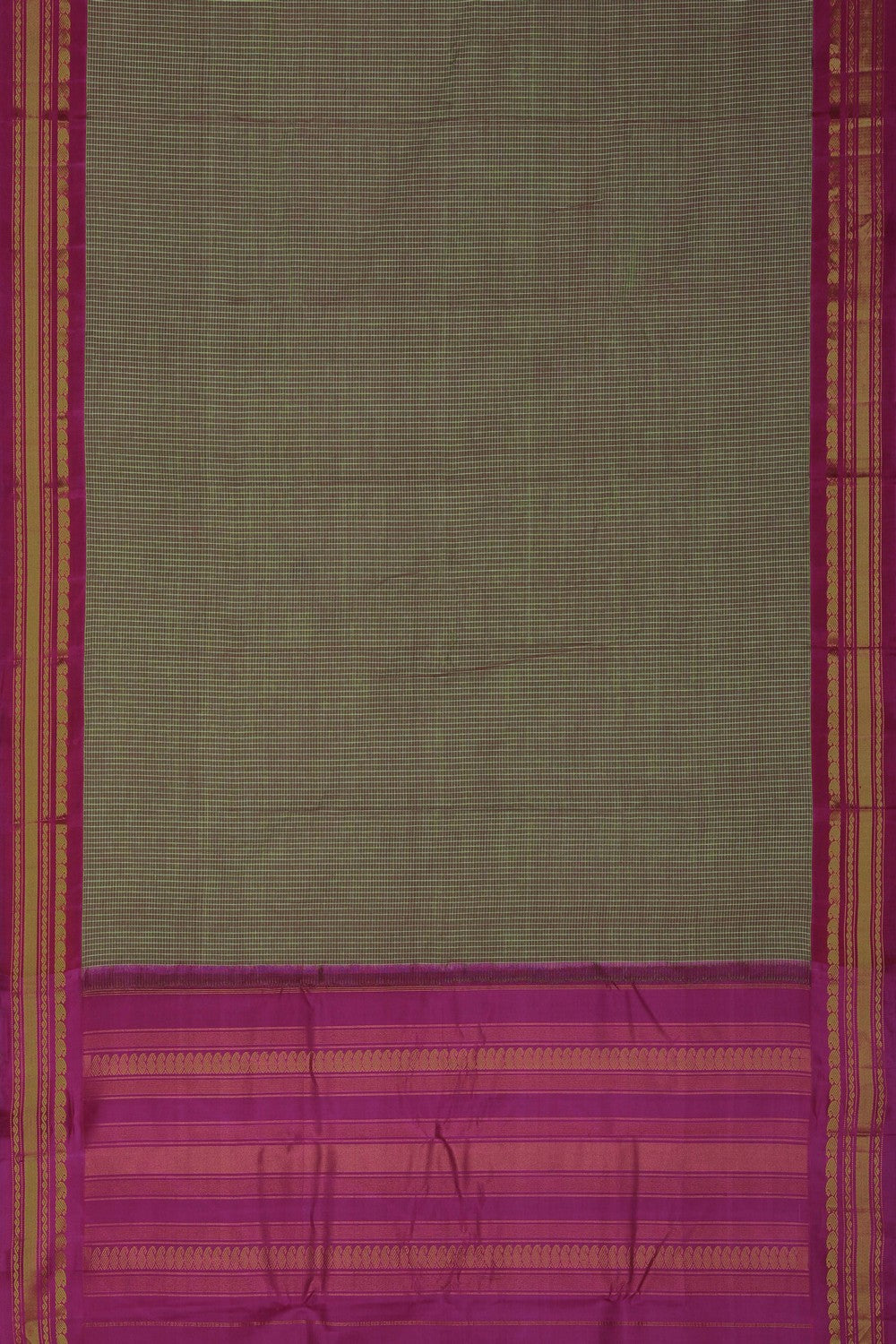 Image of Gadwal Cotton Green Saree