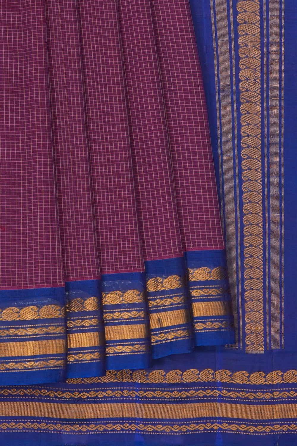 Image of Gadwal Cotton Purple Saree