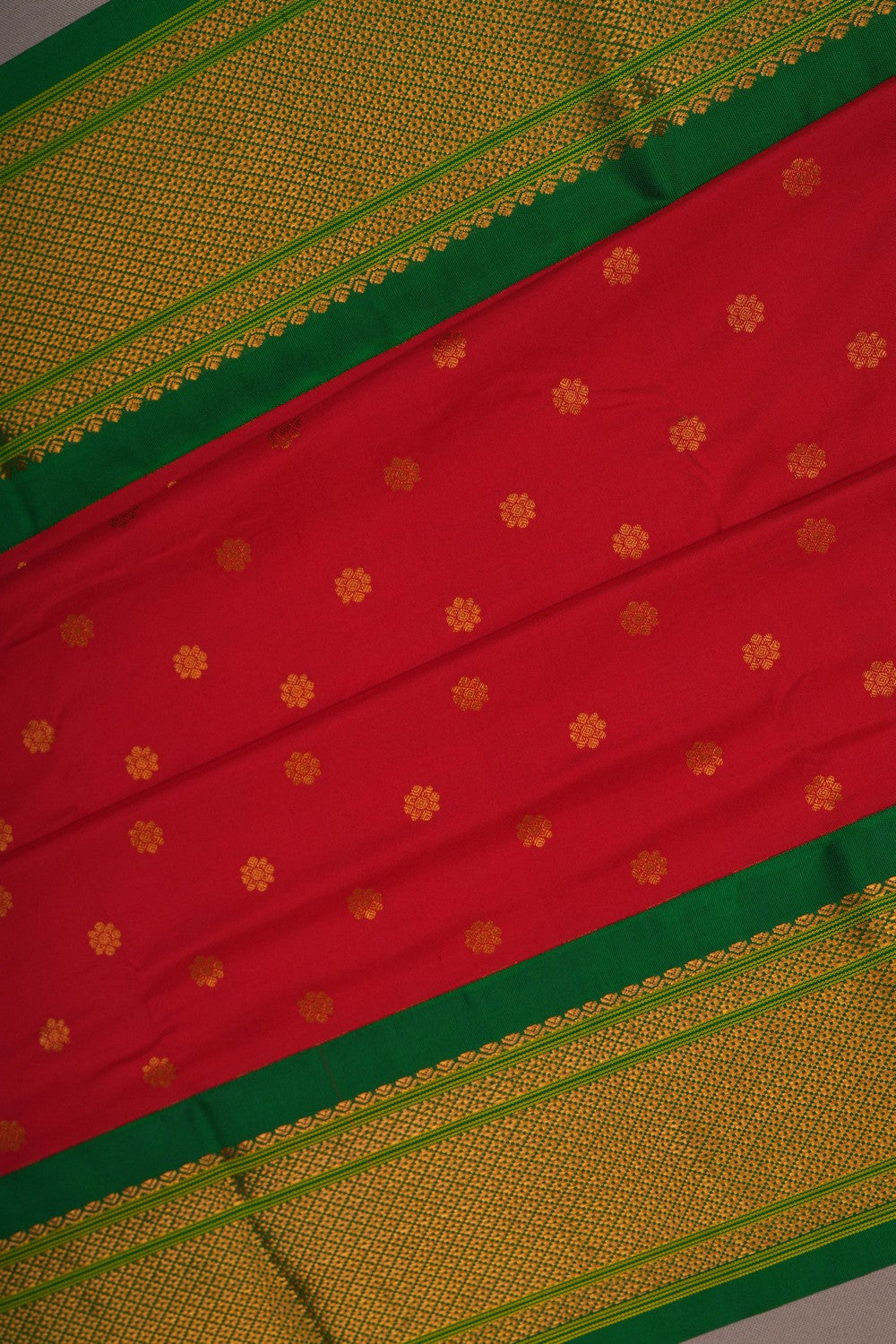 Image of This Paithani-Inspired Gadwal Red Saree