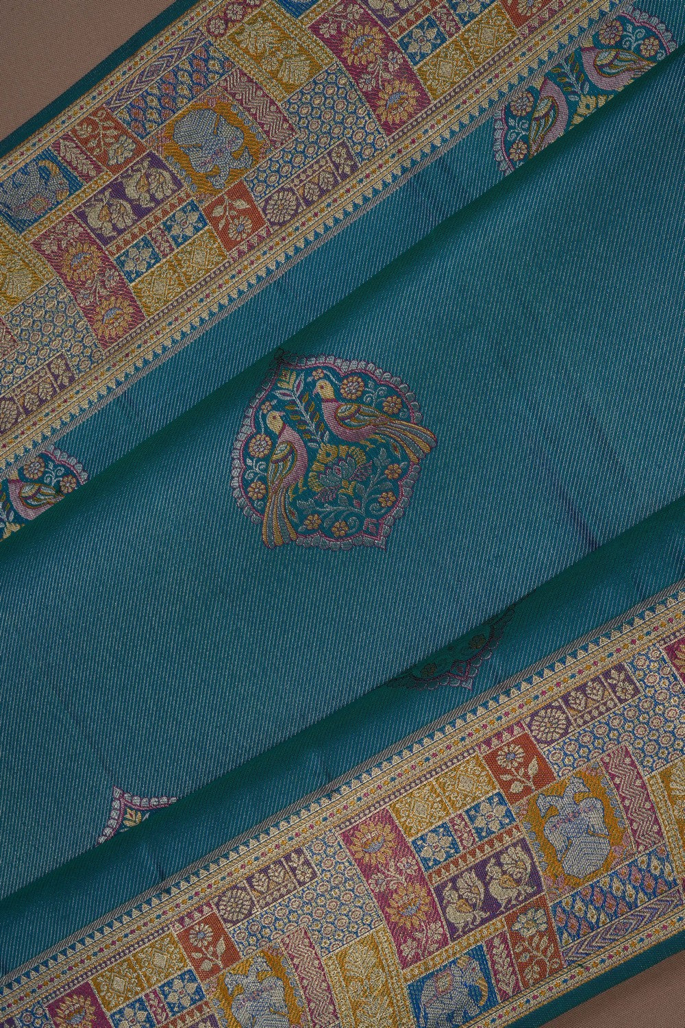 Image of Kanjivaram Silk Tissue Brocade Saree