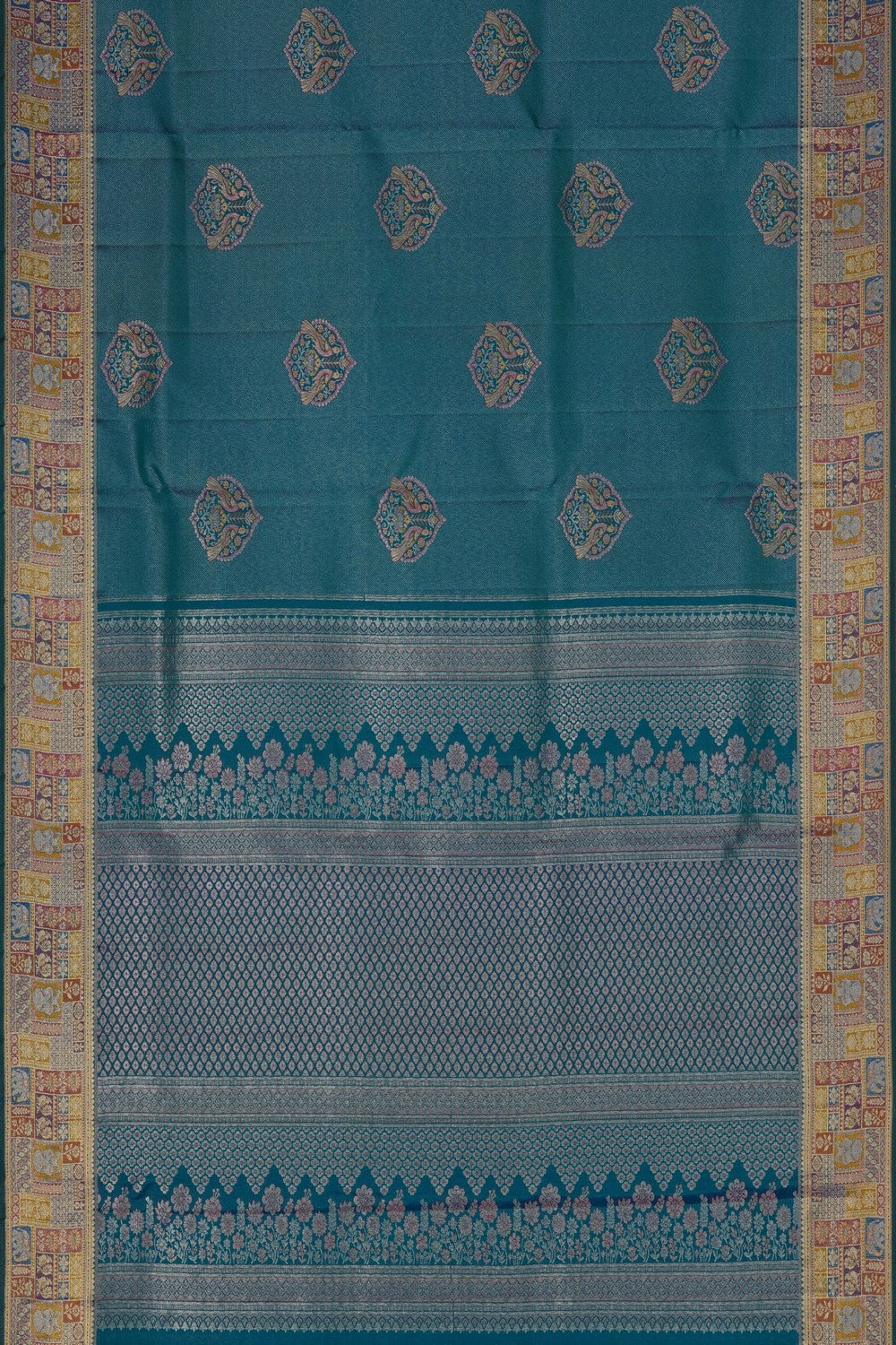 Image of Kanjivaram Silk Tissue Brocade Saree