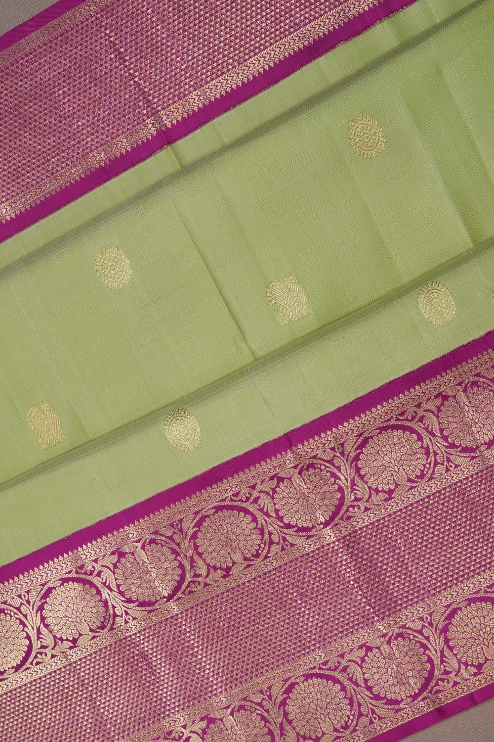 Image of Kanjivaram Silk Green Saree