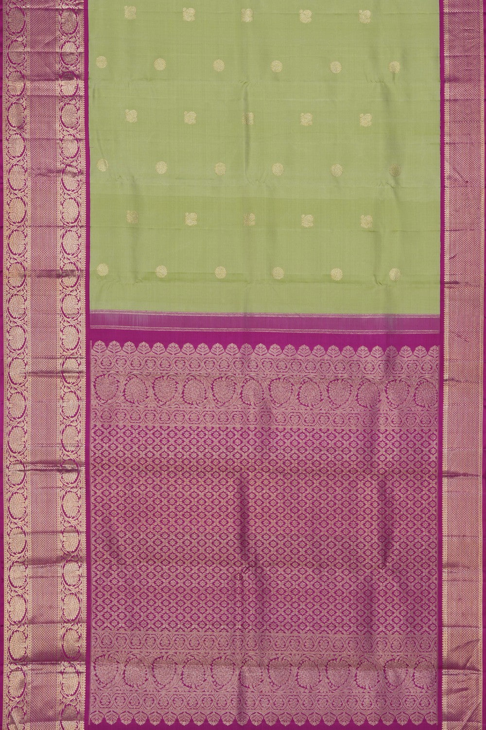 Image of Kanjivaram Silk Green Saree
