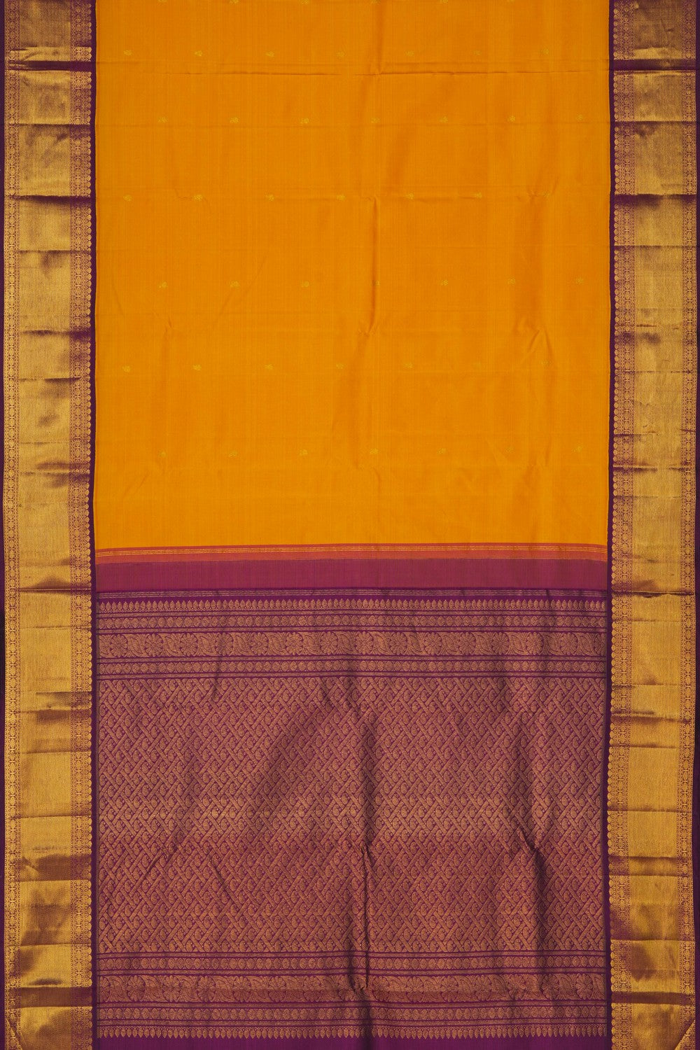 Image of Kanjivaram Silk Mustard Saree