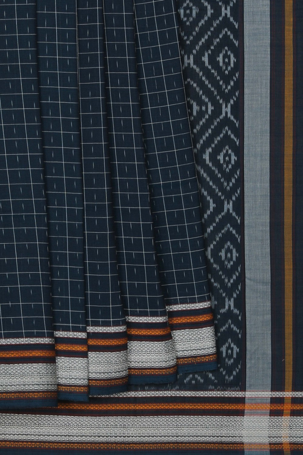 Image of Pochampally Ikat Kattam Pattern Saree