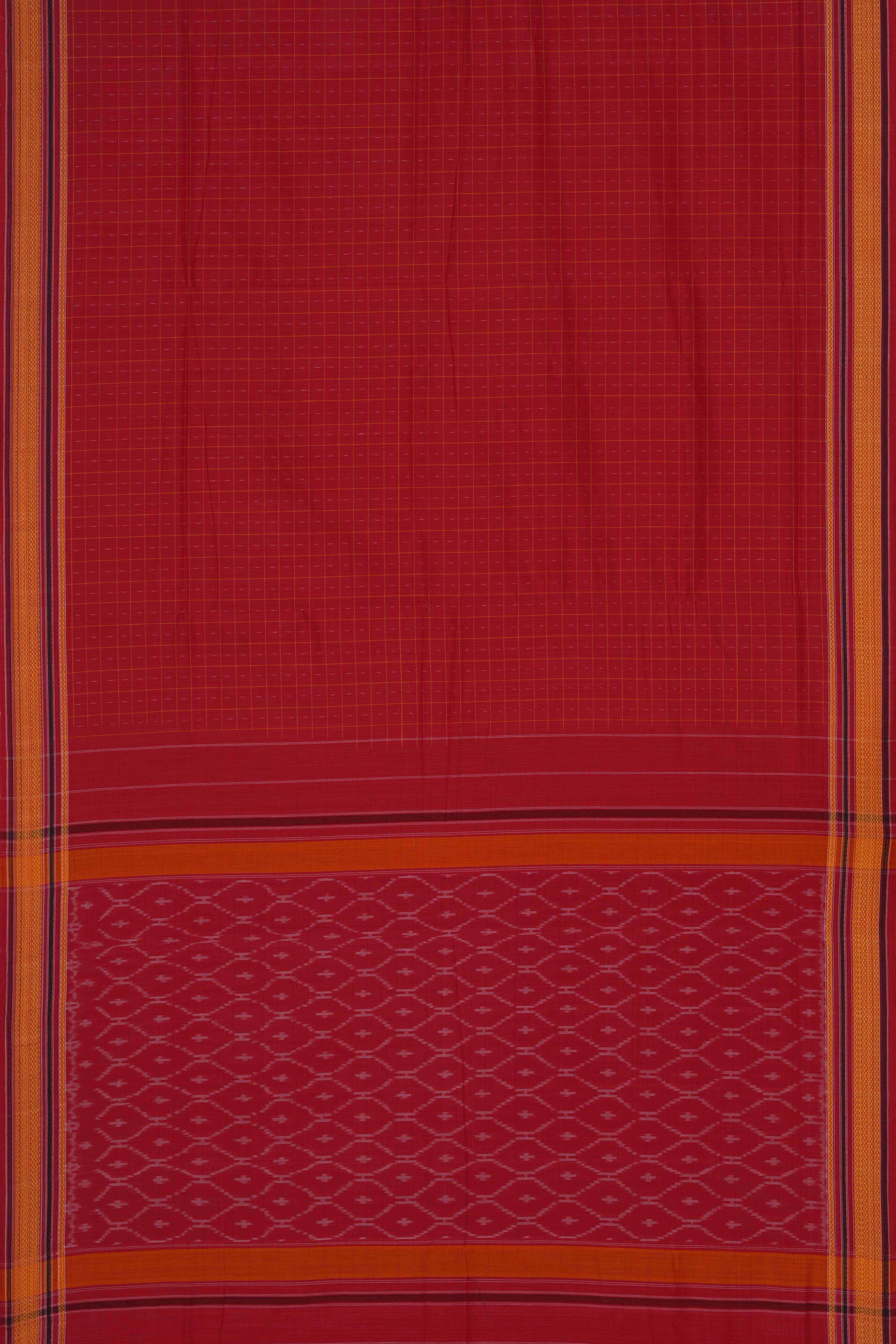 Image of Pochampally Ikat Kattam Pattern Saree