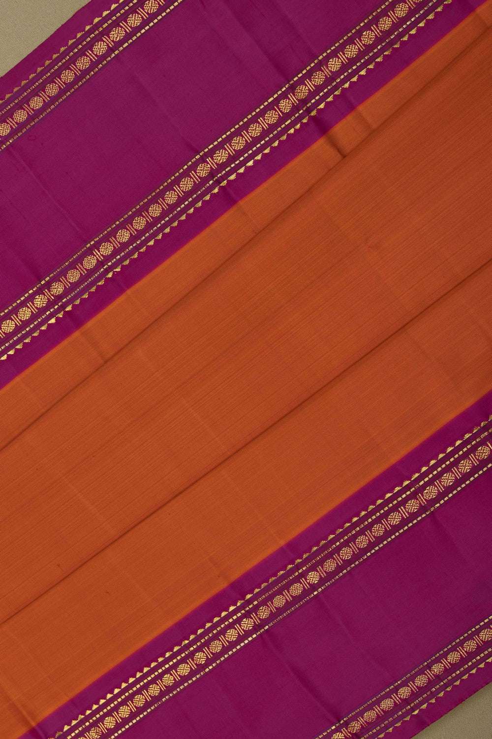 Image of Kanjivaram Silk Orange Saree