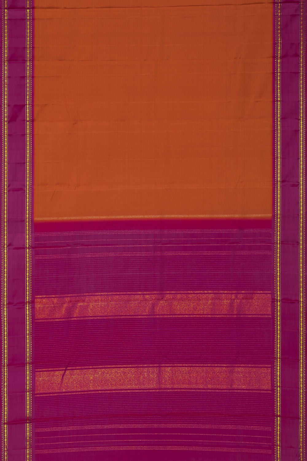 Image of Kanjivaram Silk Orange Saree