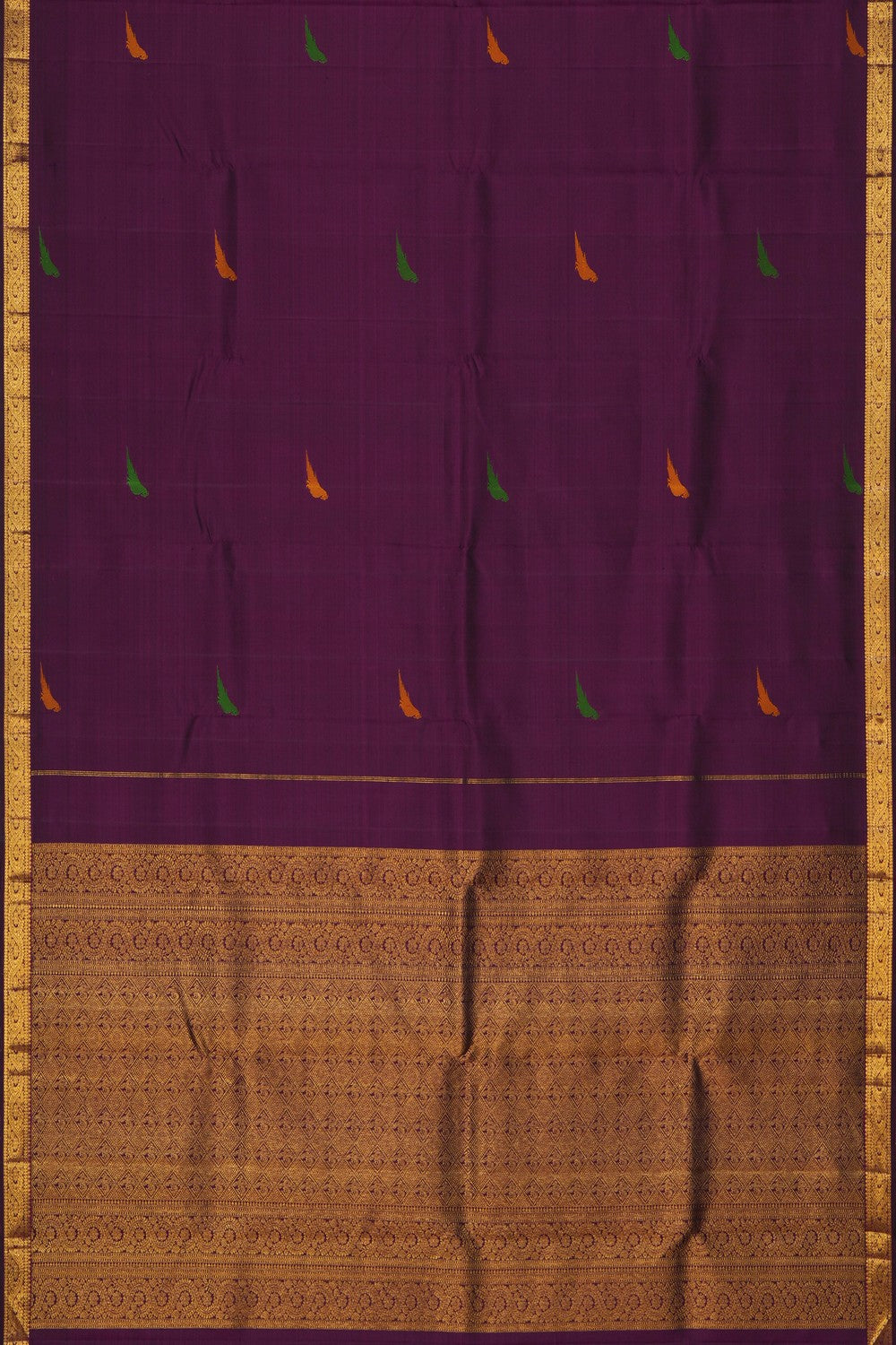 Image of Kanjivaram Silk Violet Saree