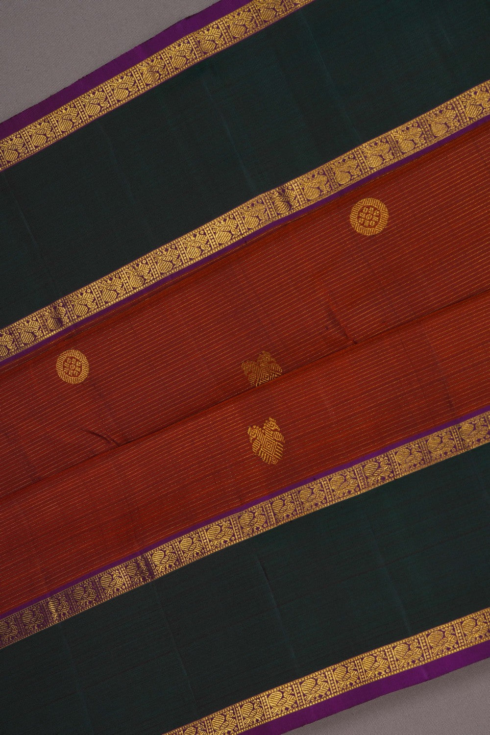 Image of Kanjivaram Silk Orange Saree