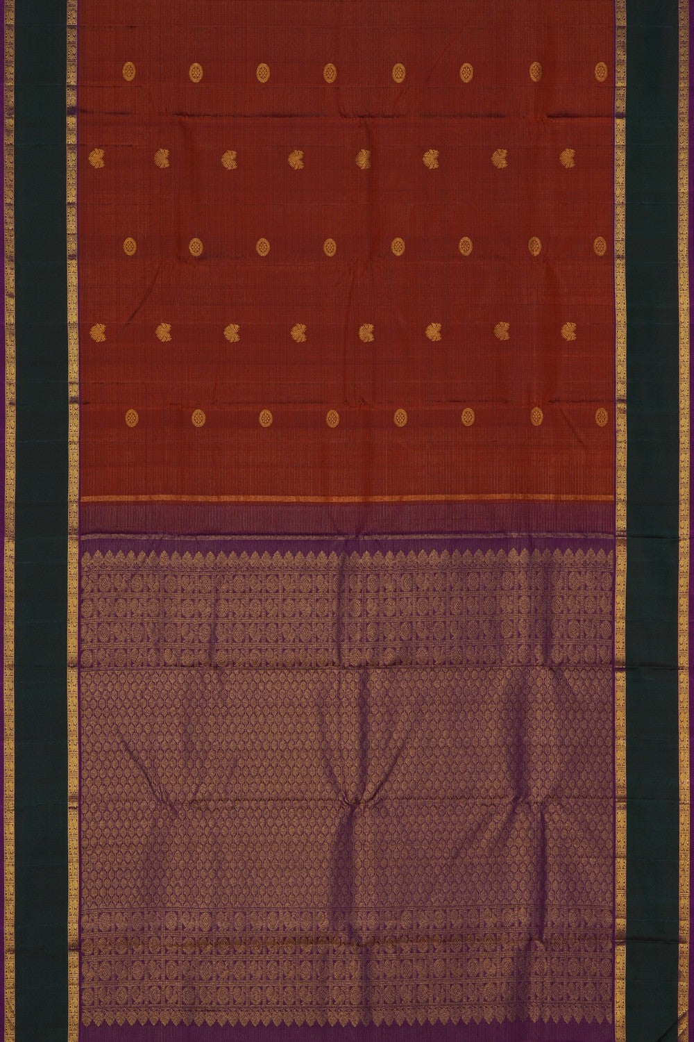 Image of Kanjivaram Silk Orange Saree