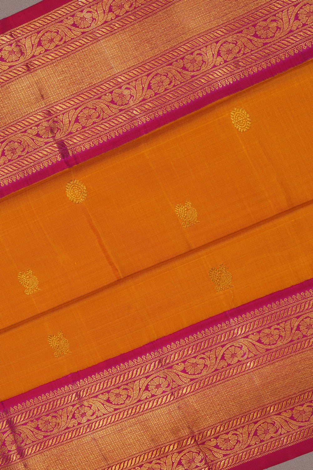 Image of Kanjivaram Silk Mustard Saree