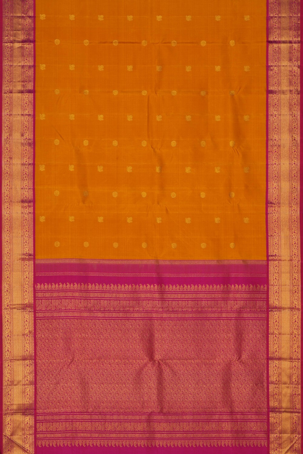 Image of Kanjivaram Silk Mustard Saree