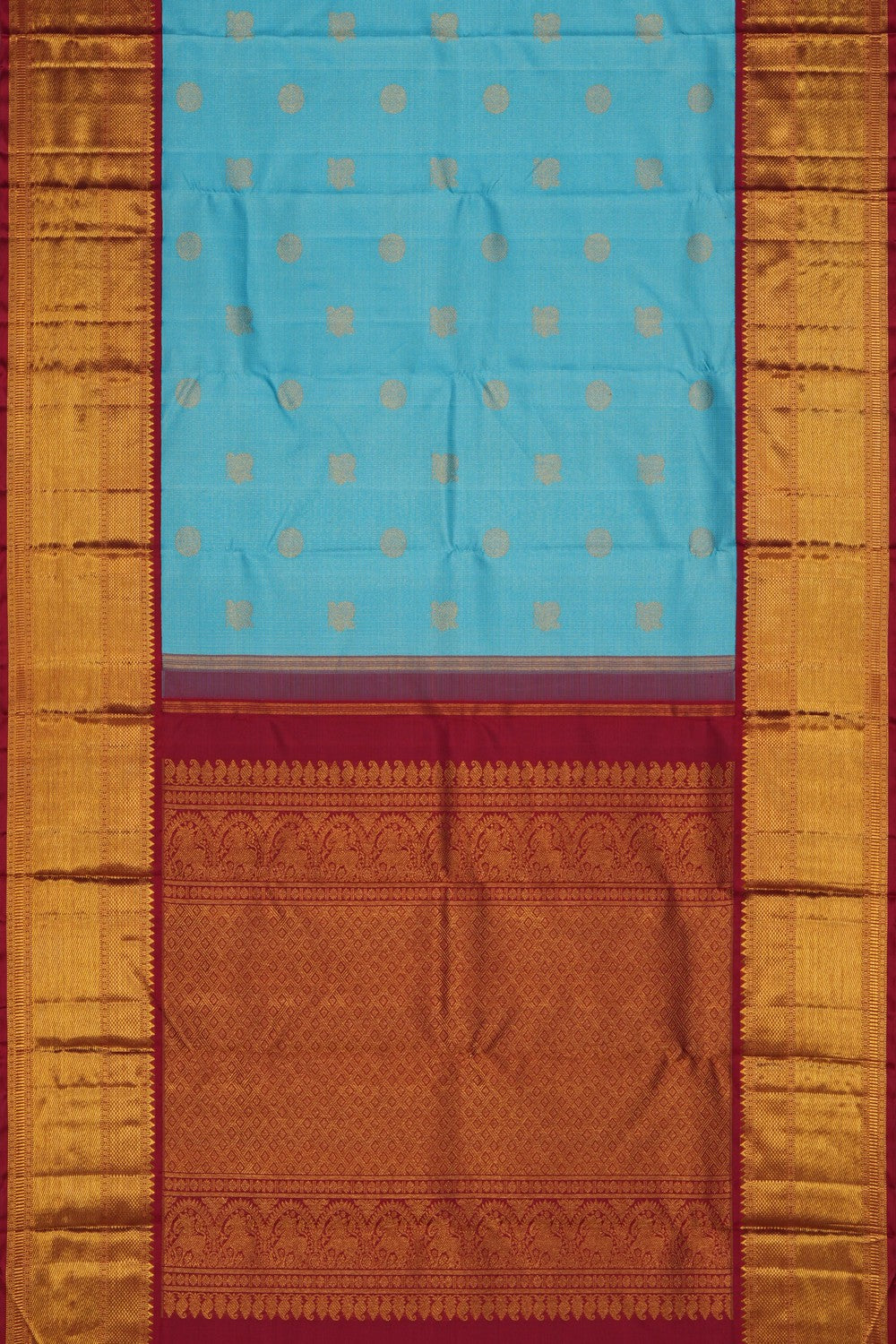 Image of Kanjivaram Silk Blue Saree