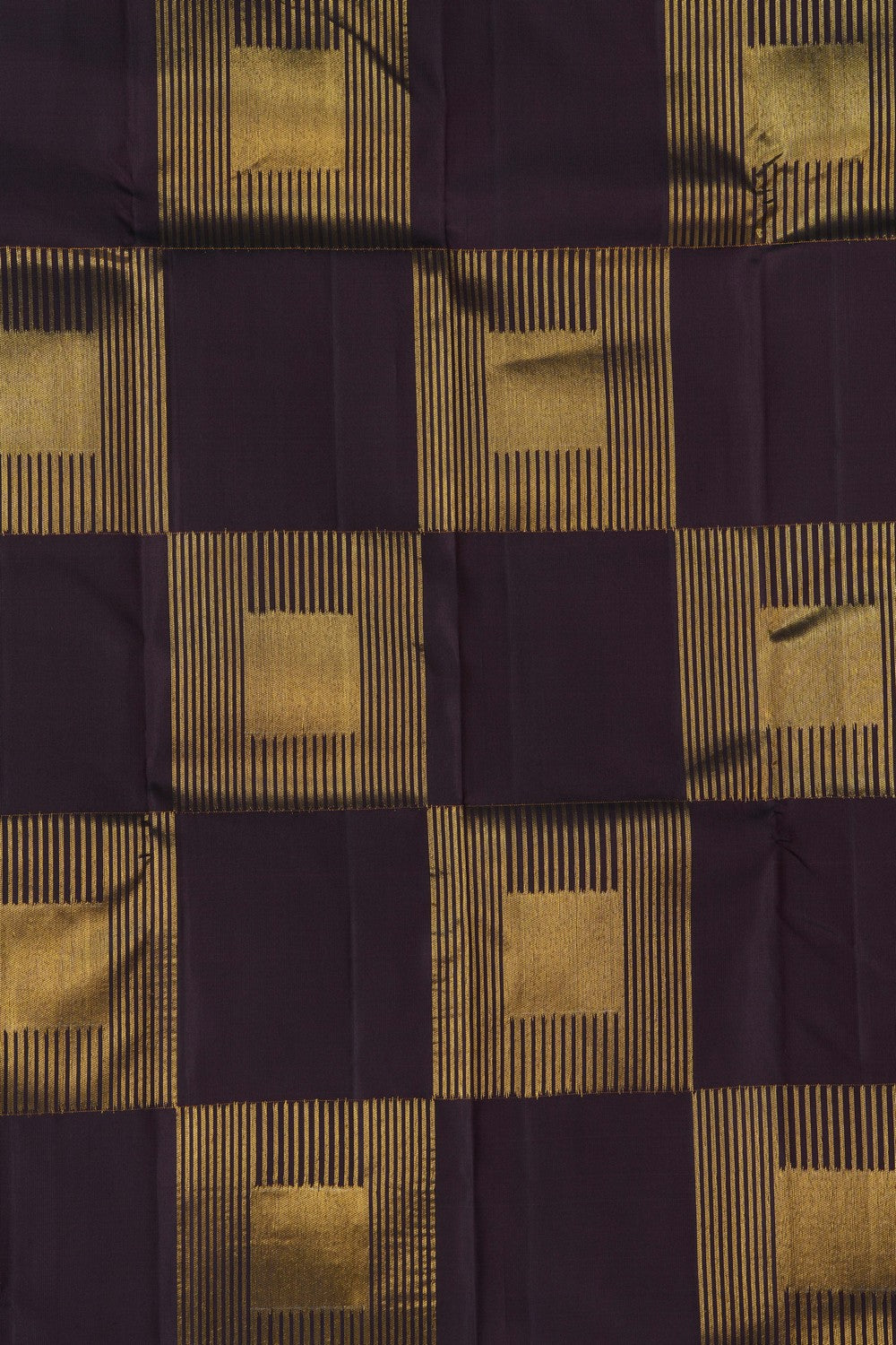 Image of Kanjivaram Silk Box Pattern Saree