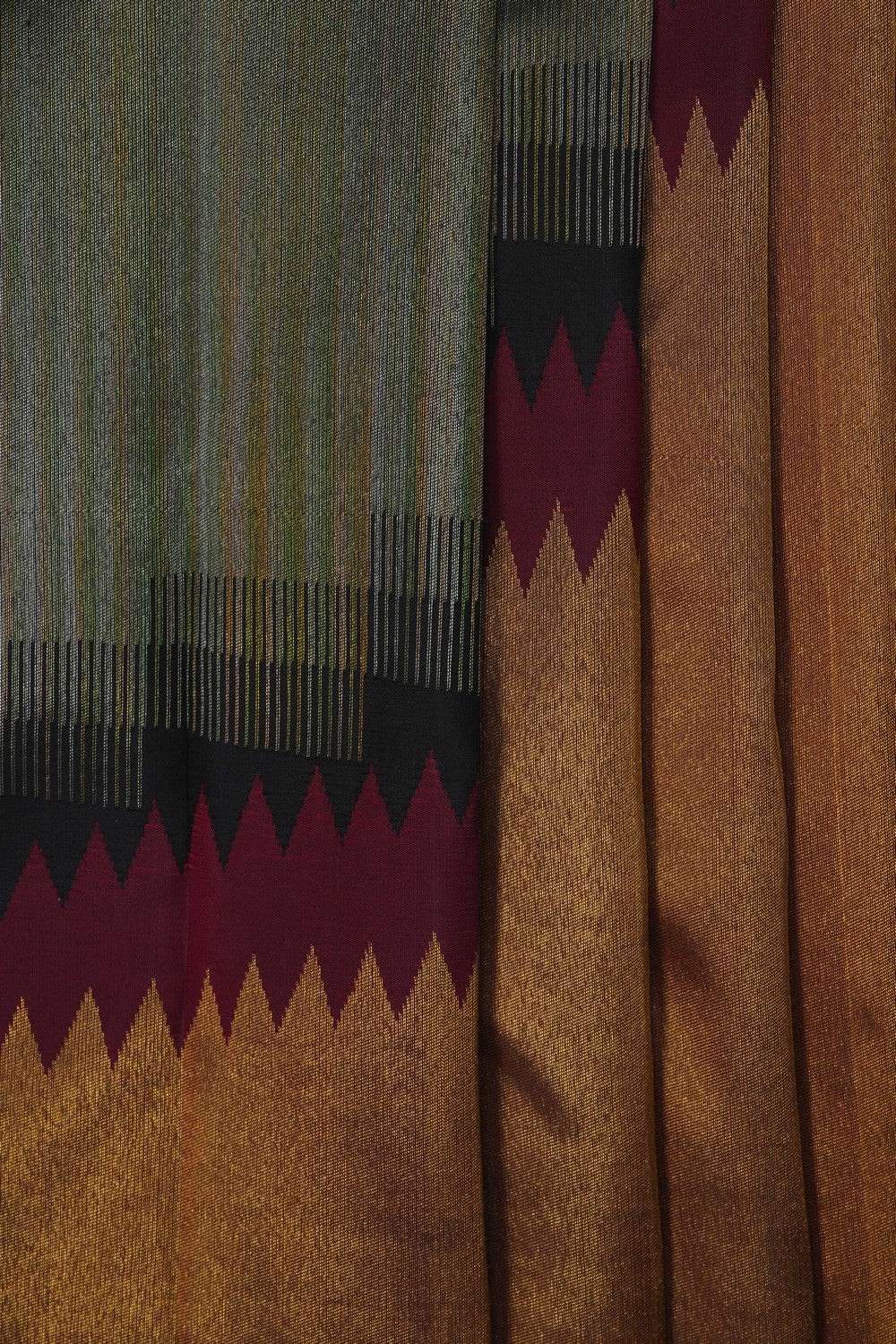 Image of Kanjivaram Silk Rising Temple Saree
