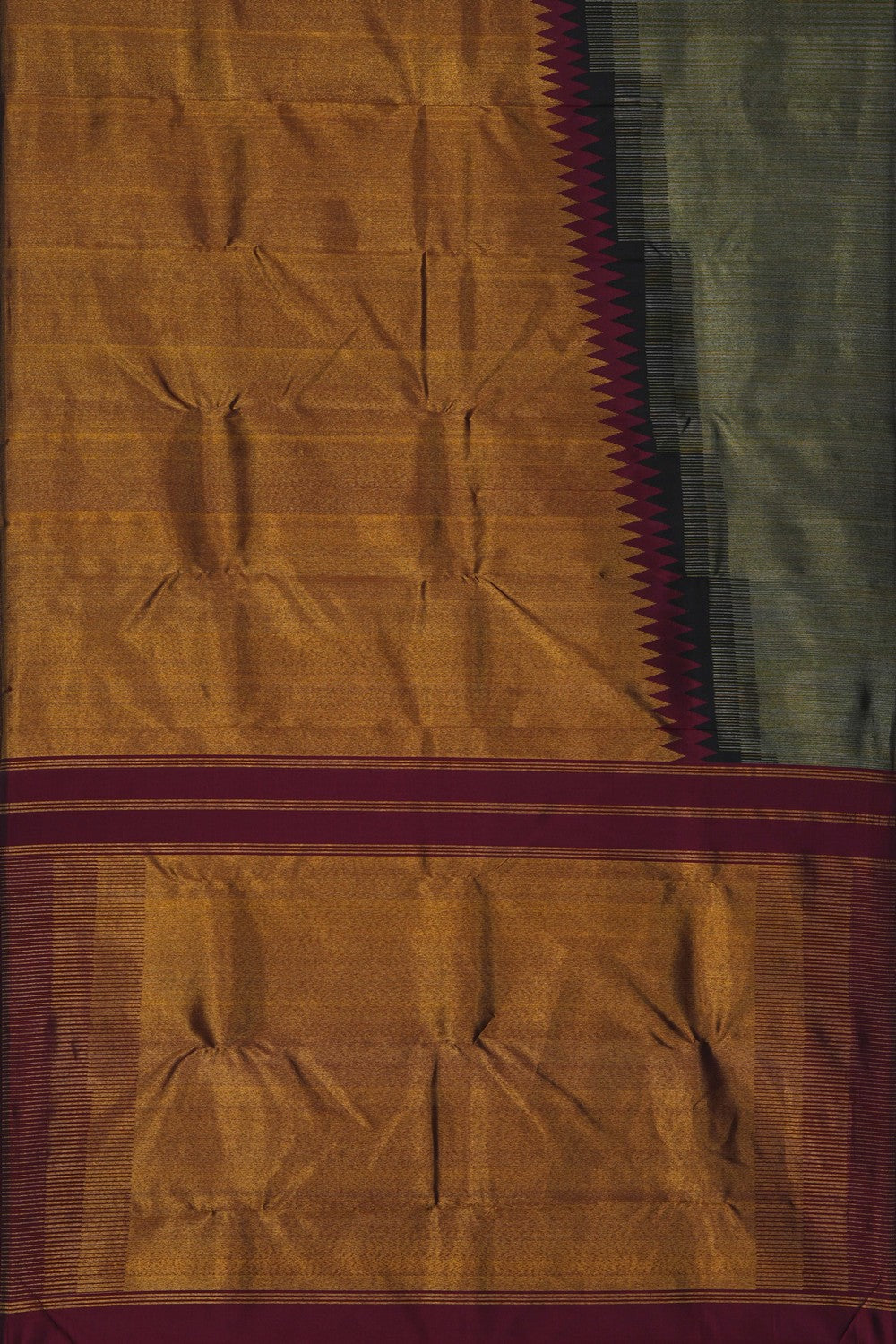 Image of Kanjivaram Silk Rising Temple Saree