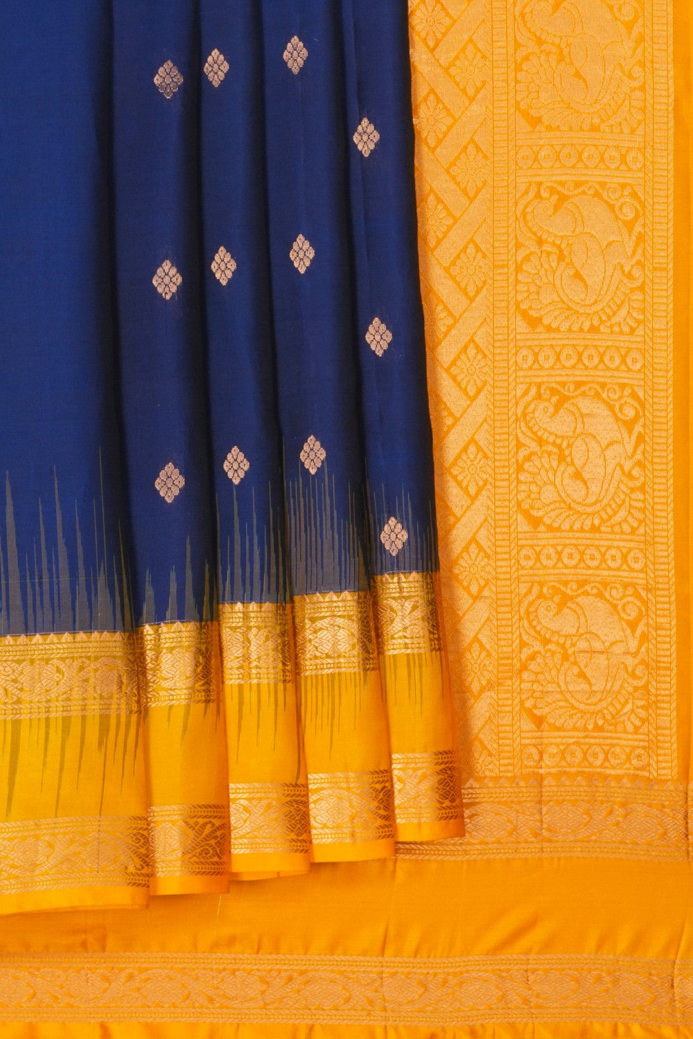 Image of South Silk Navy Blue Saree