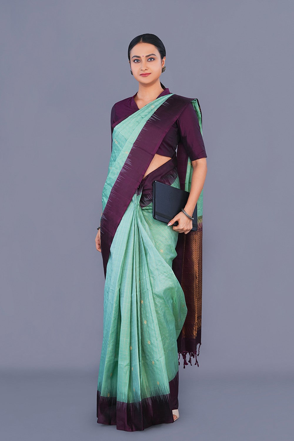 Image of South Silk Sage Green Saree